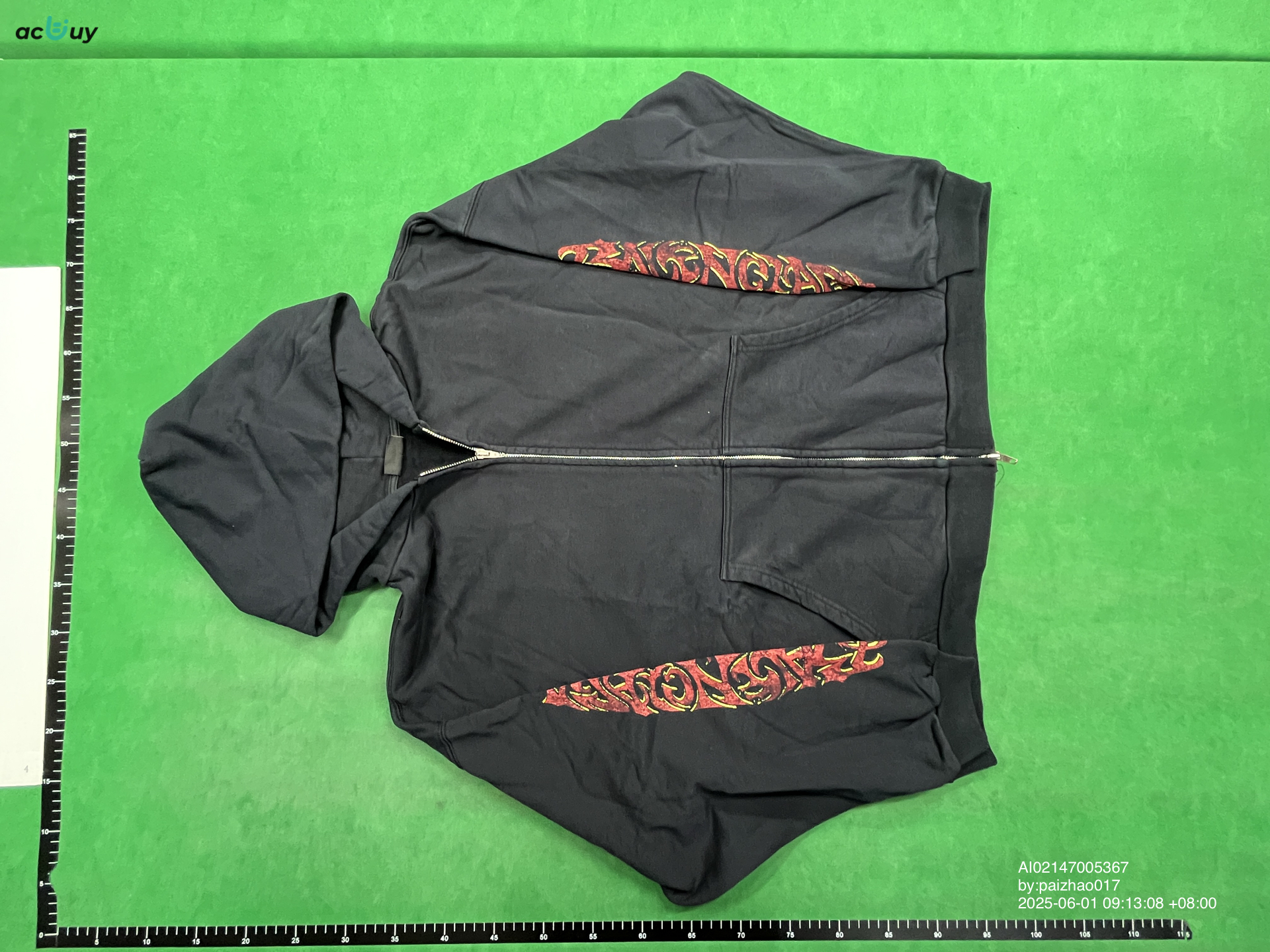 QC Photo - Balenciaga Off Shore Zip-Up Hoodie