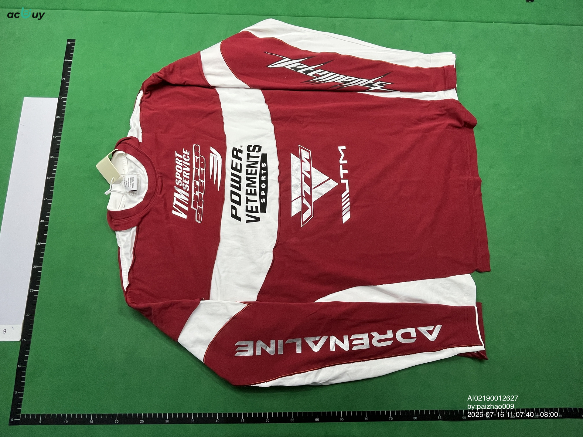 QC Photo - Vetements Power Sports Racing Long Sleeve