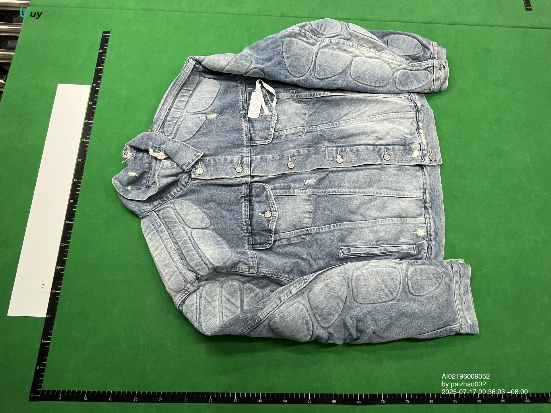 QC Photo - Yeezy Gap Padded Denim Jacket Blue