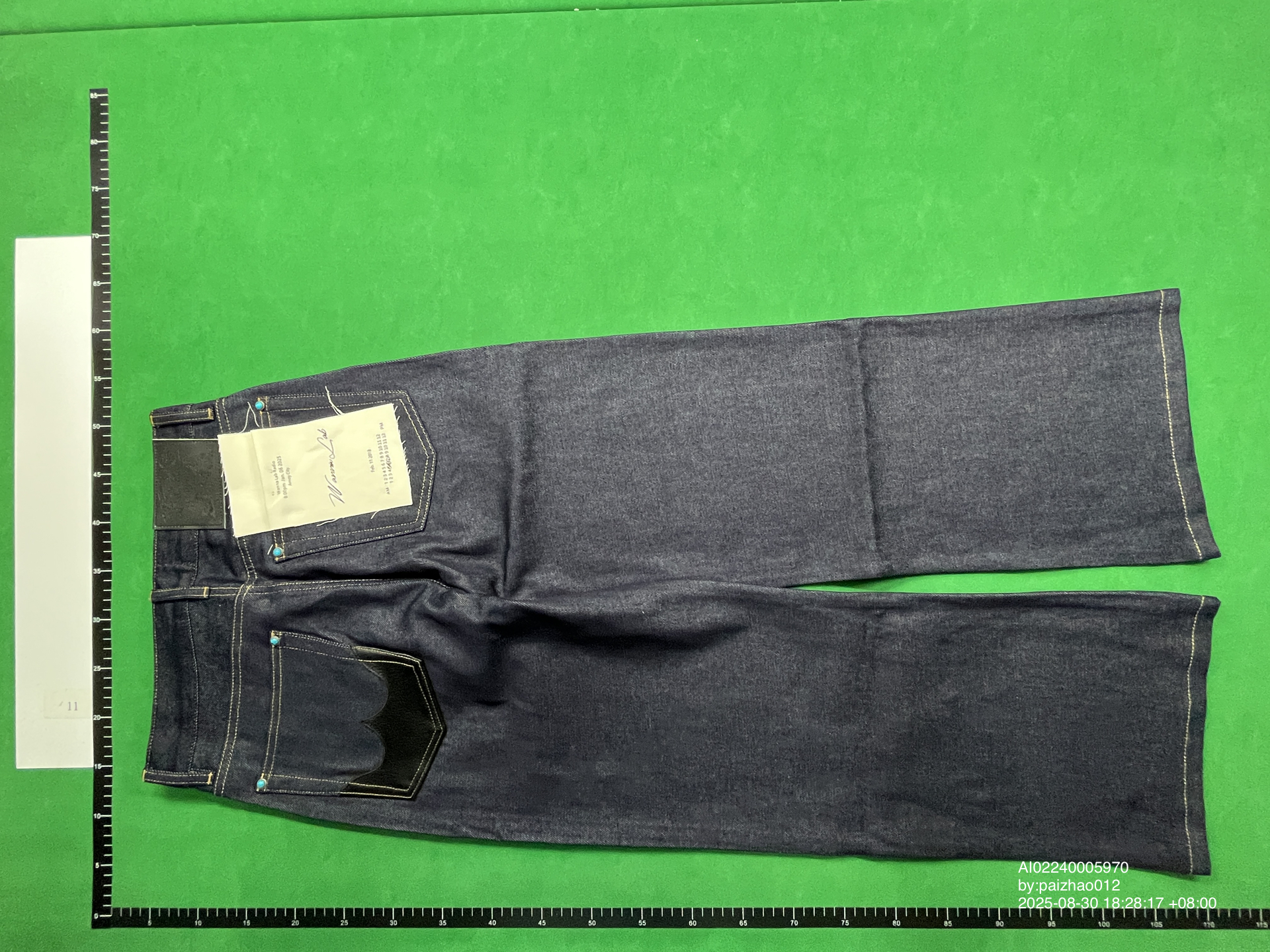 QC Photo - WANNA LAB Flared Raw Denim Jeans