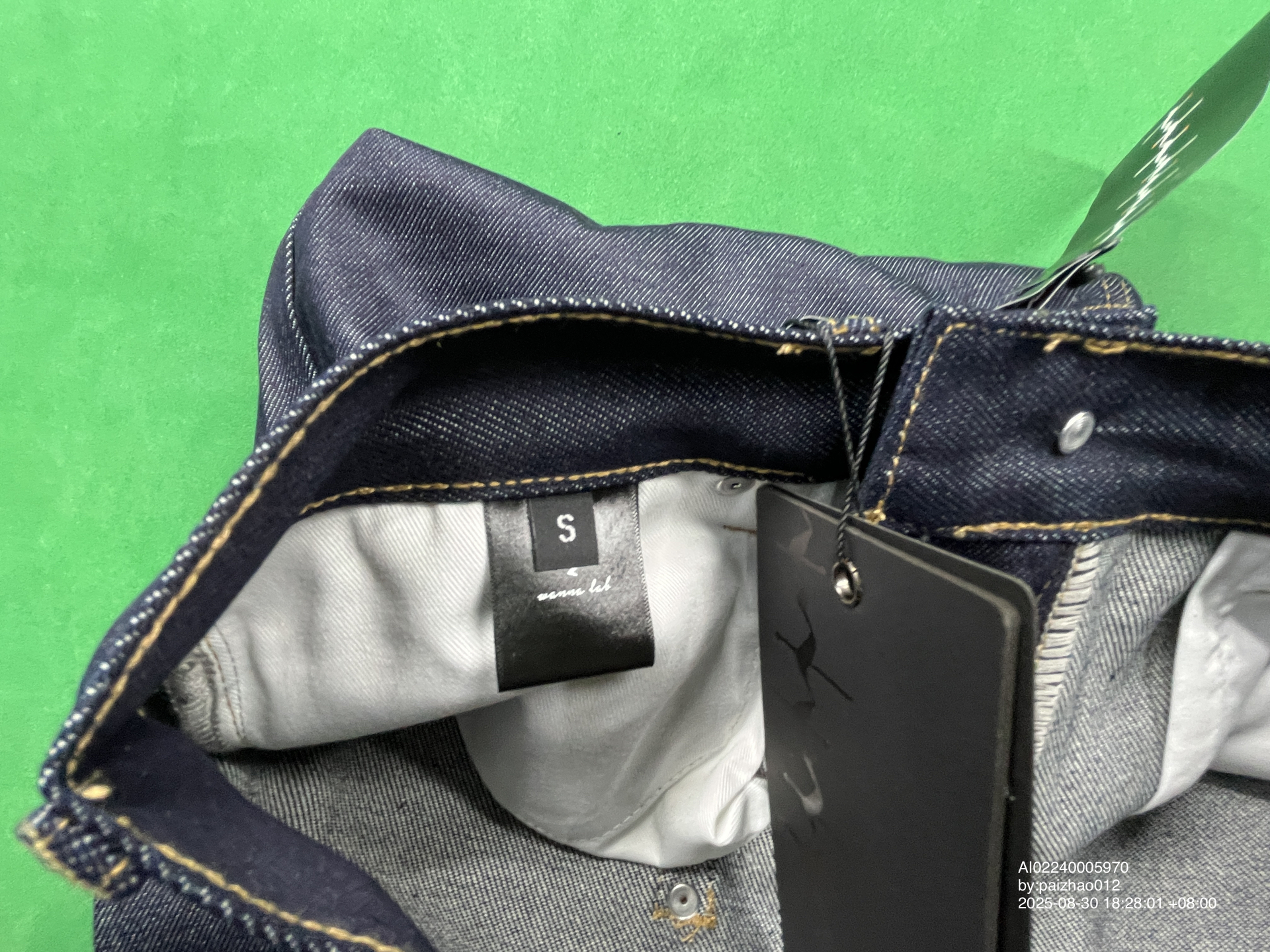 QC Photo - WANNA LAB Flared Raw Denim Jeans