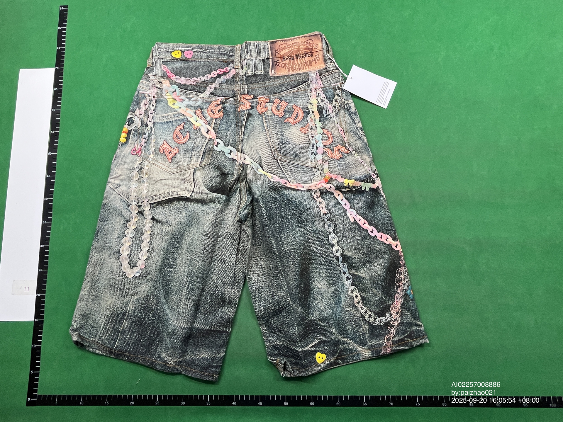 QC Photo - Acne Studios Keychain Print Denim Shorts