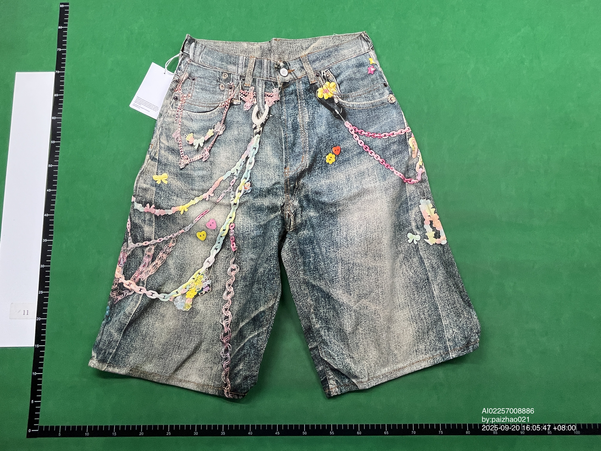 QC Photo - Acne Studios Keychain Print Denim Shorts