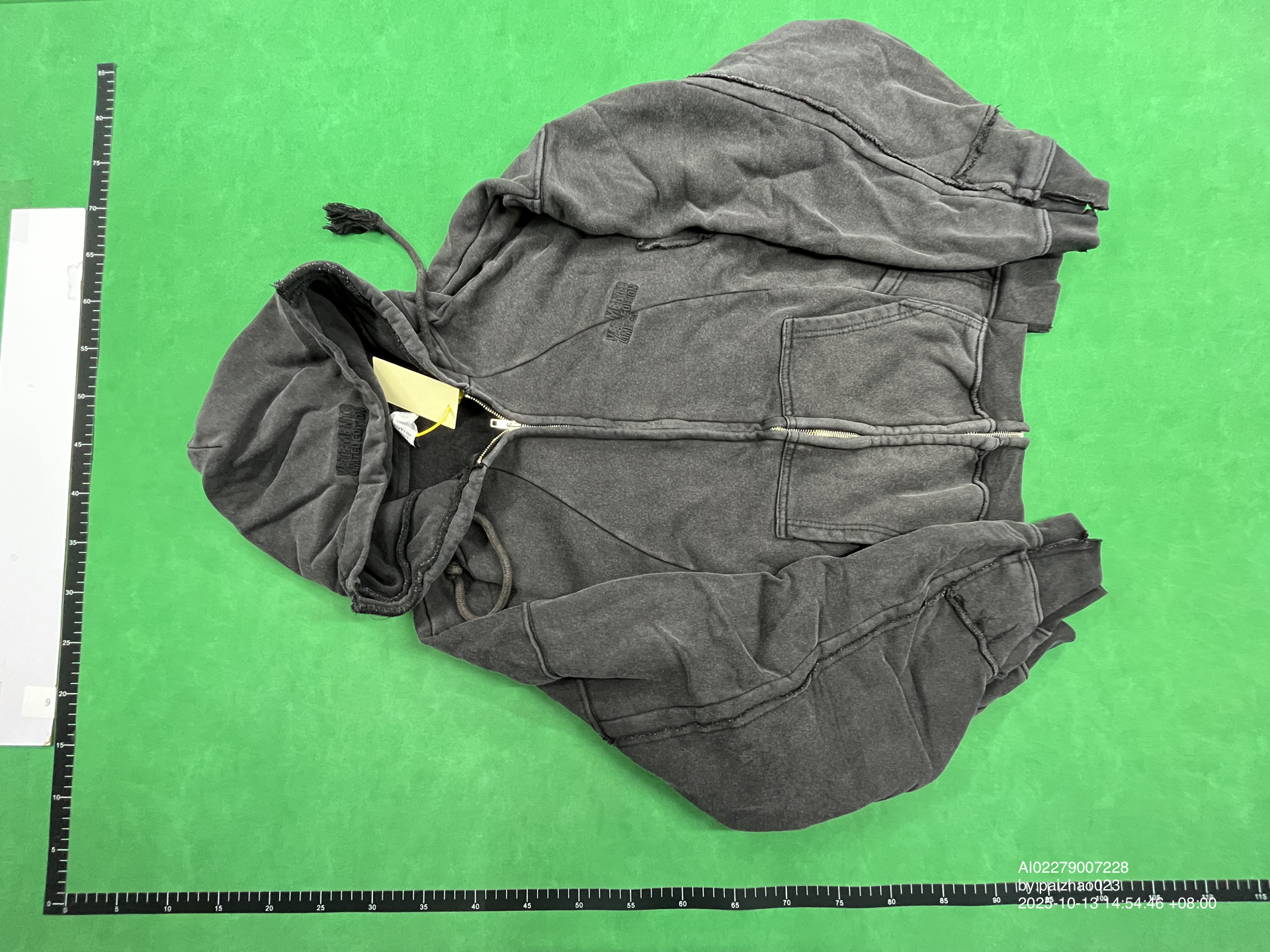 QC Photo - Vetements Panelled Zip-Up Hoodie