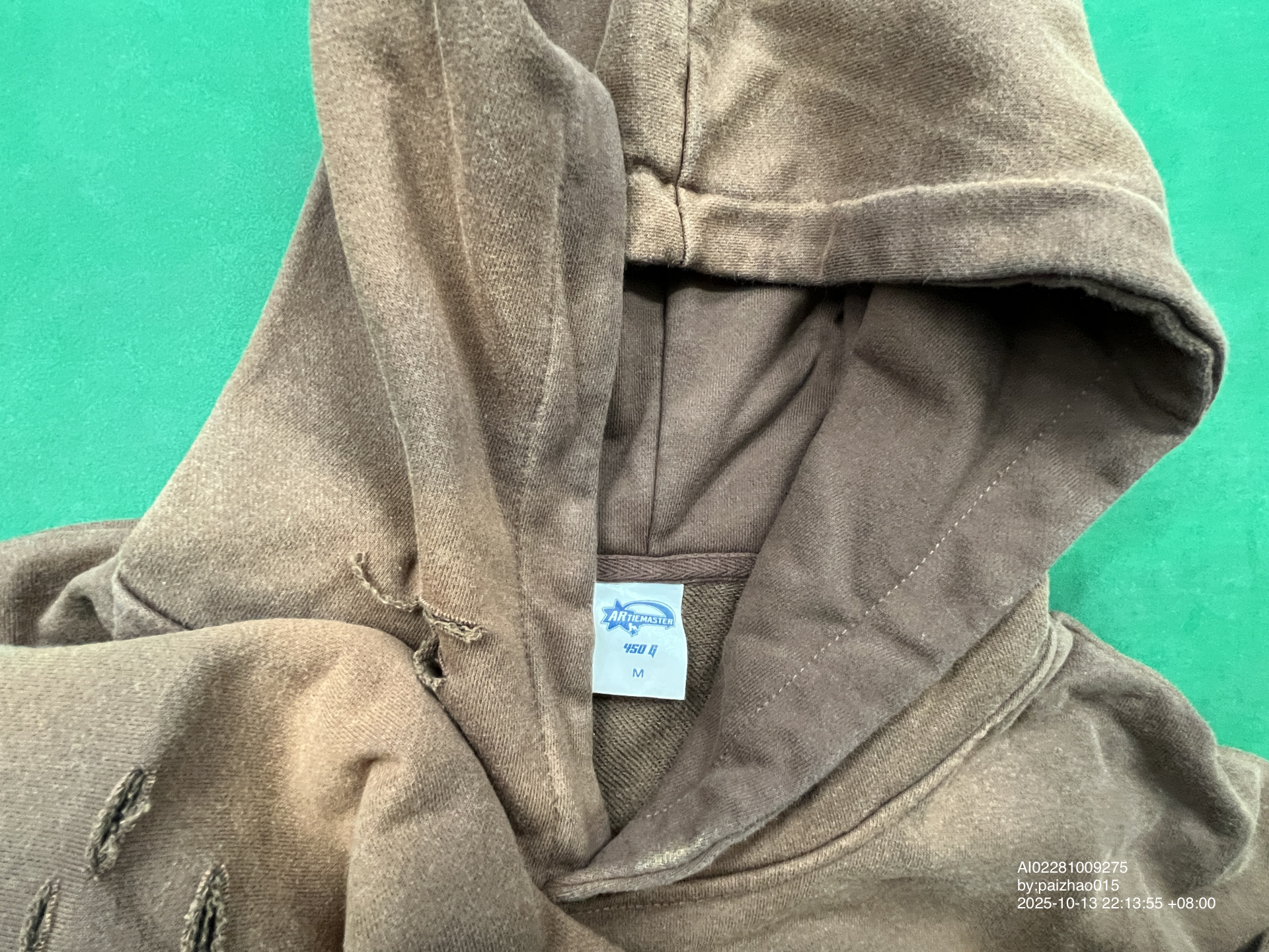 QC Photo - Unbranded Washed Blank Distressed Hoodies
