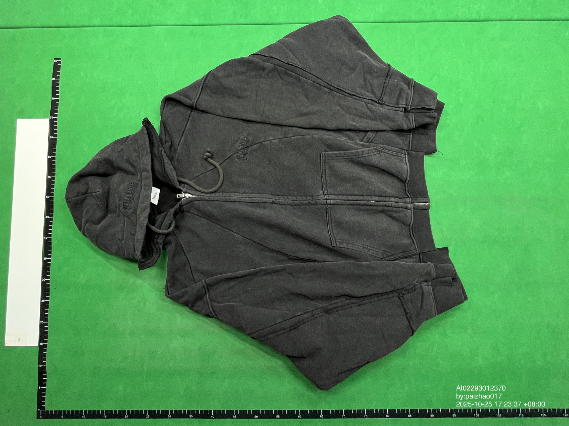 QC Photo - Vetements Panelled Zip-Up Hoodie
