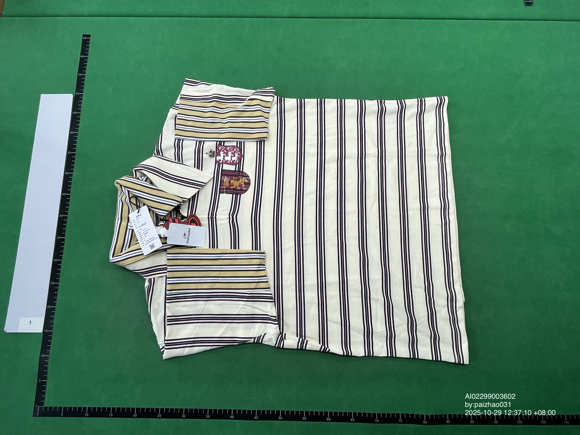 QC Photo - PEOPLESENSE Striped Crown Badge Polo