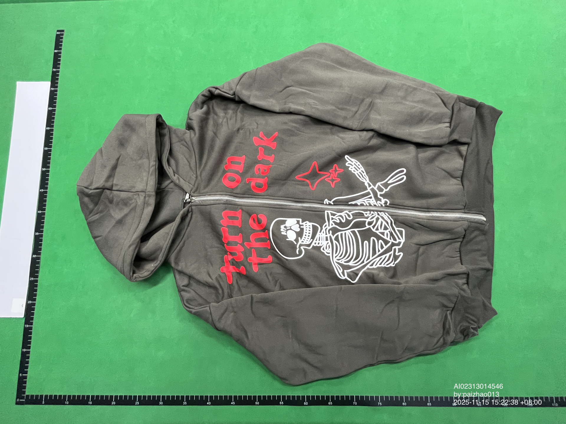 QC Photo - Broken Planet Skeleton Zip Up Hoodie