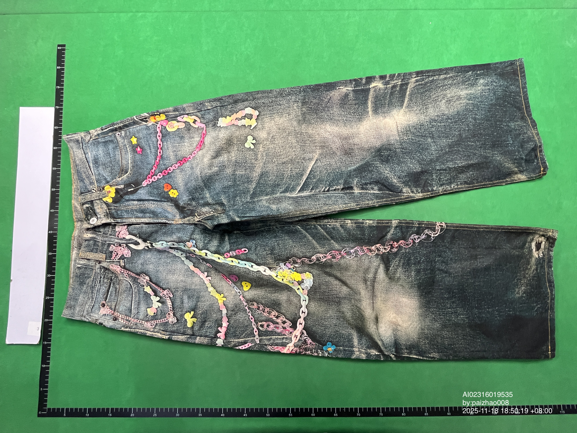 QC Photo - Acne Studios Candy Keychain Print Wide Leg Jeans