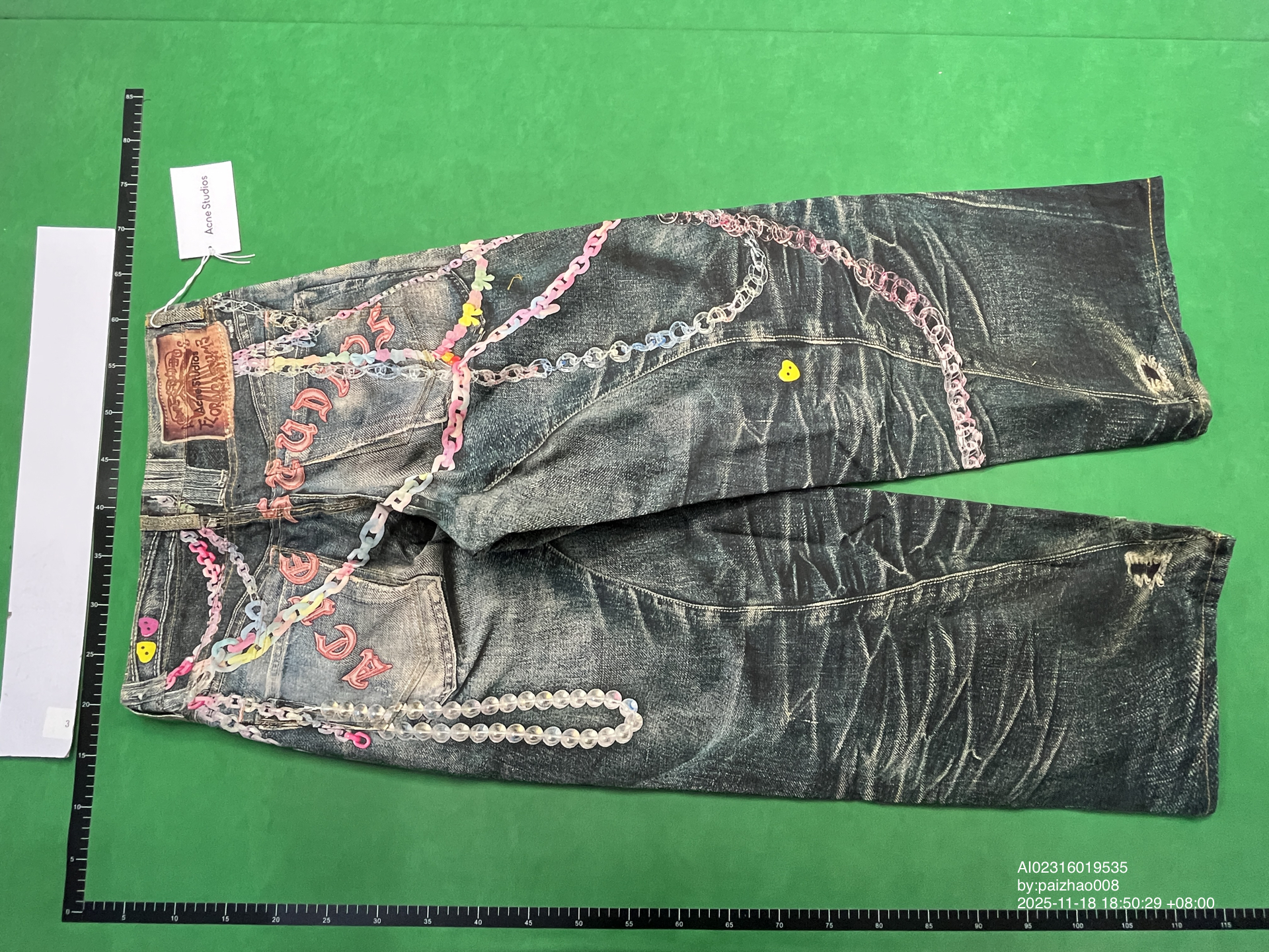 QC Photo - Acne Studios Candy Keychain Print Wide Leg Jeans