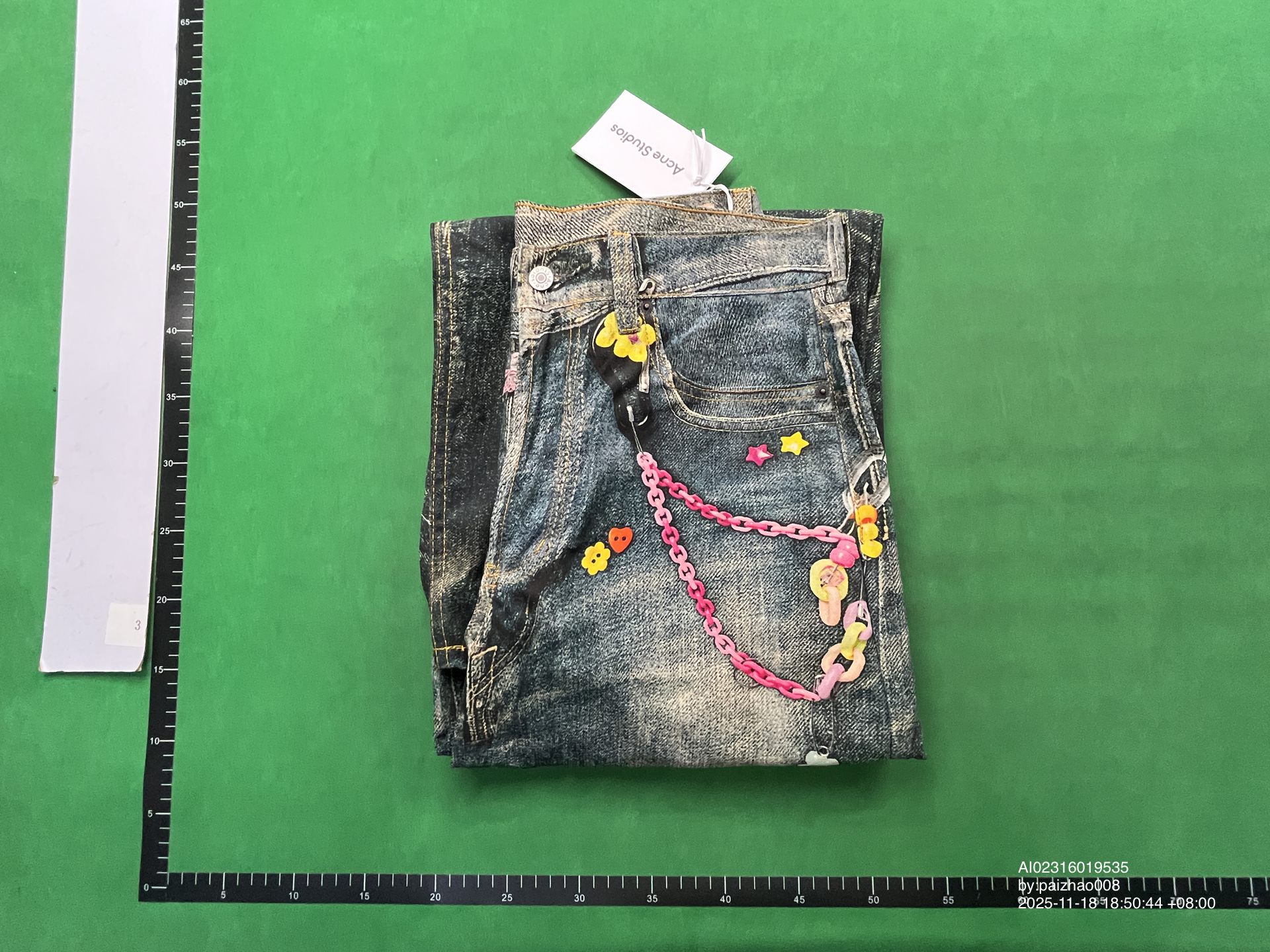 QC Photo - Acne Studios Candy Keychain Print Wide Leg Jeans