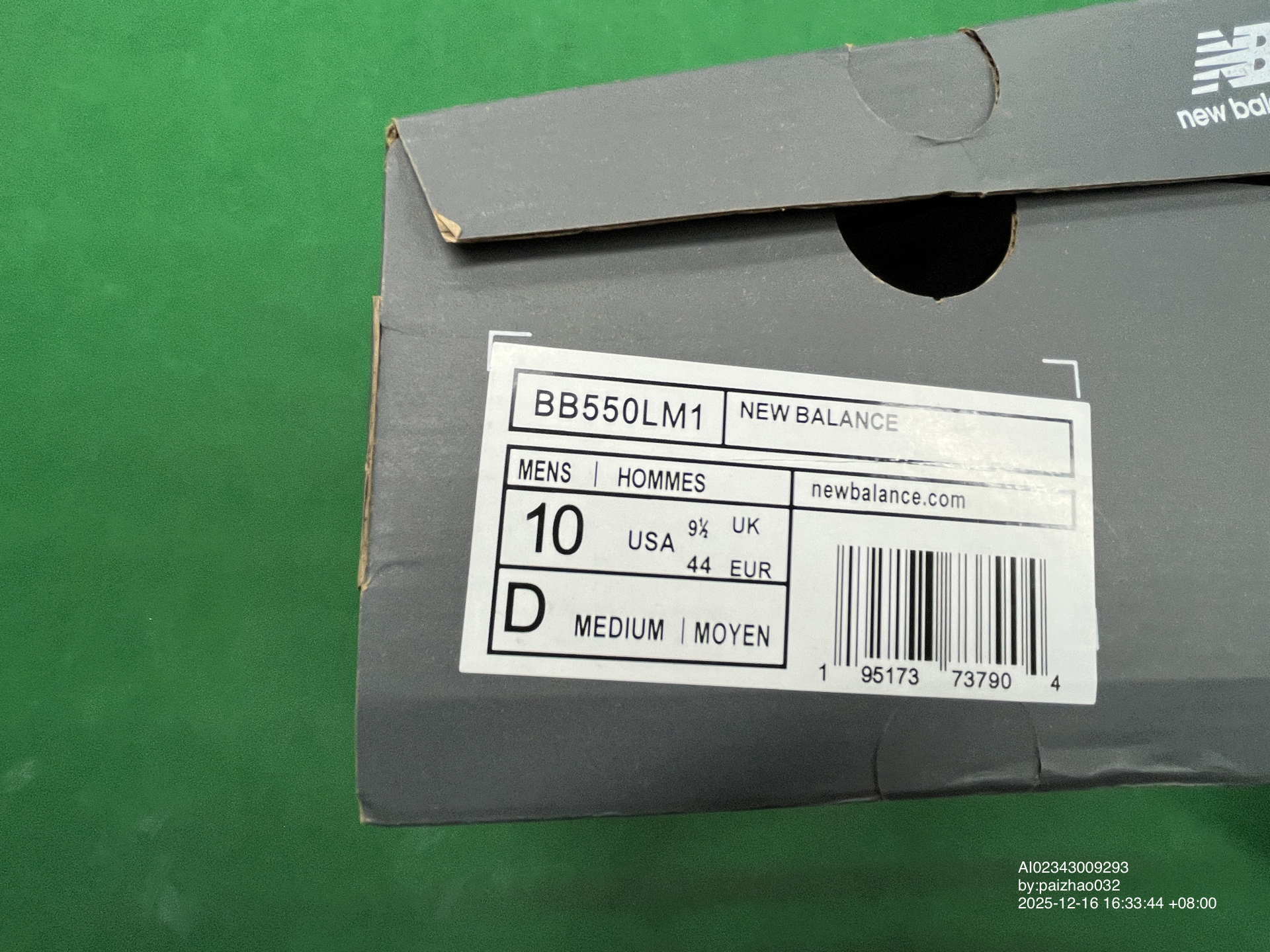 QC Photo - New Balance 550 Sea Salt Black