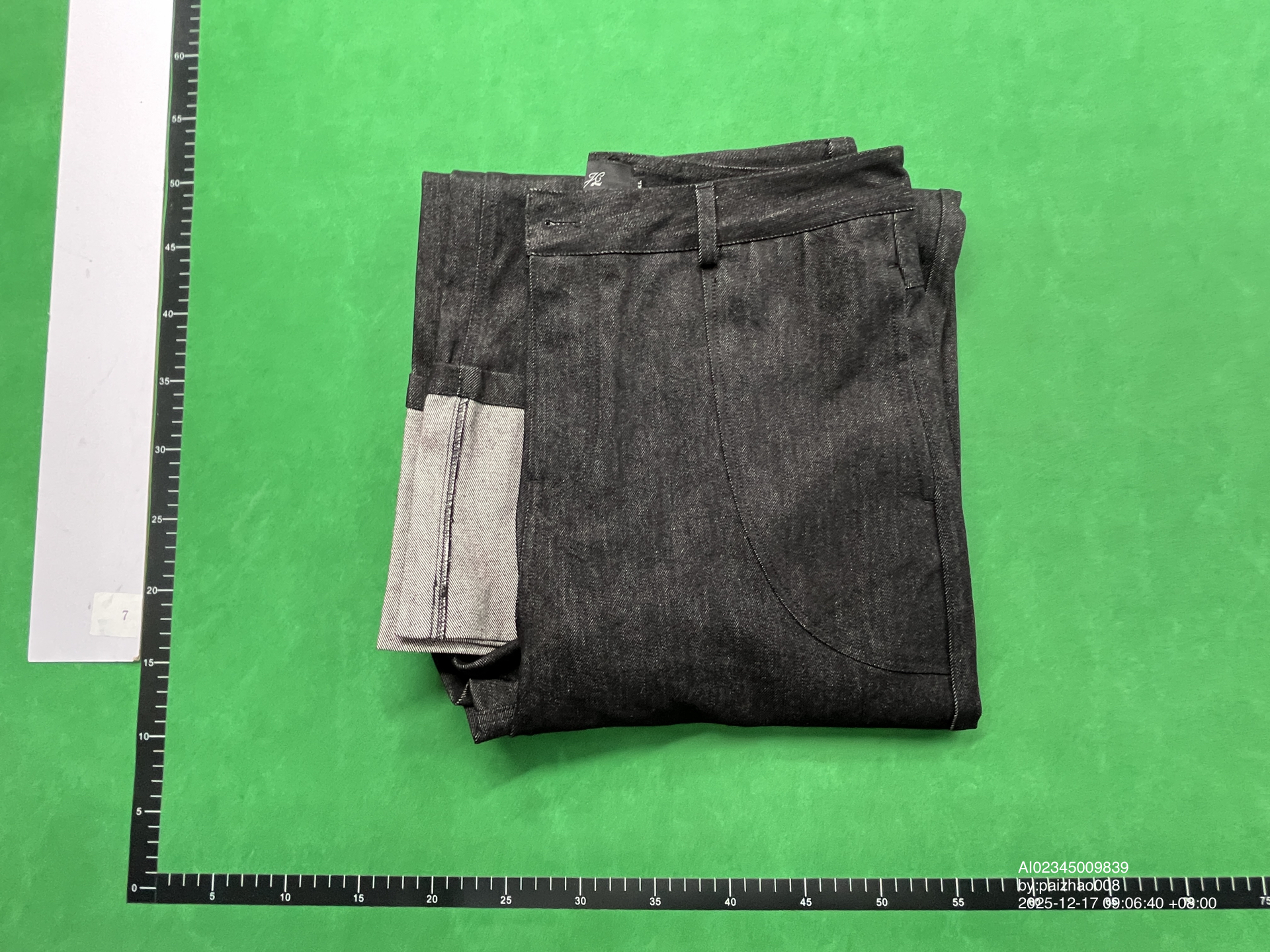 QC Photo - JCAESAR Baggy Cuffed Raw Denim Jeans