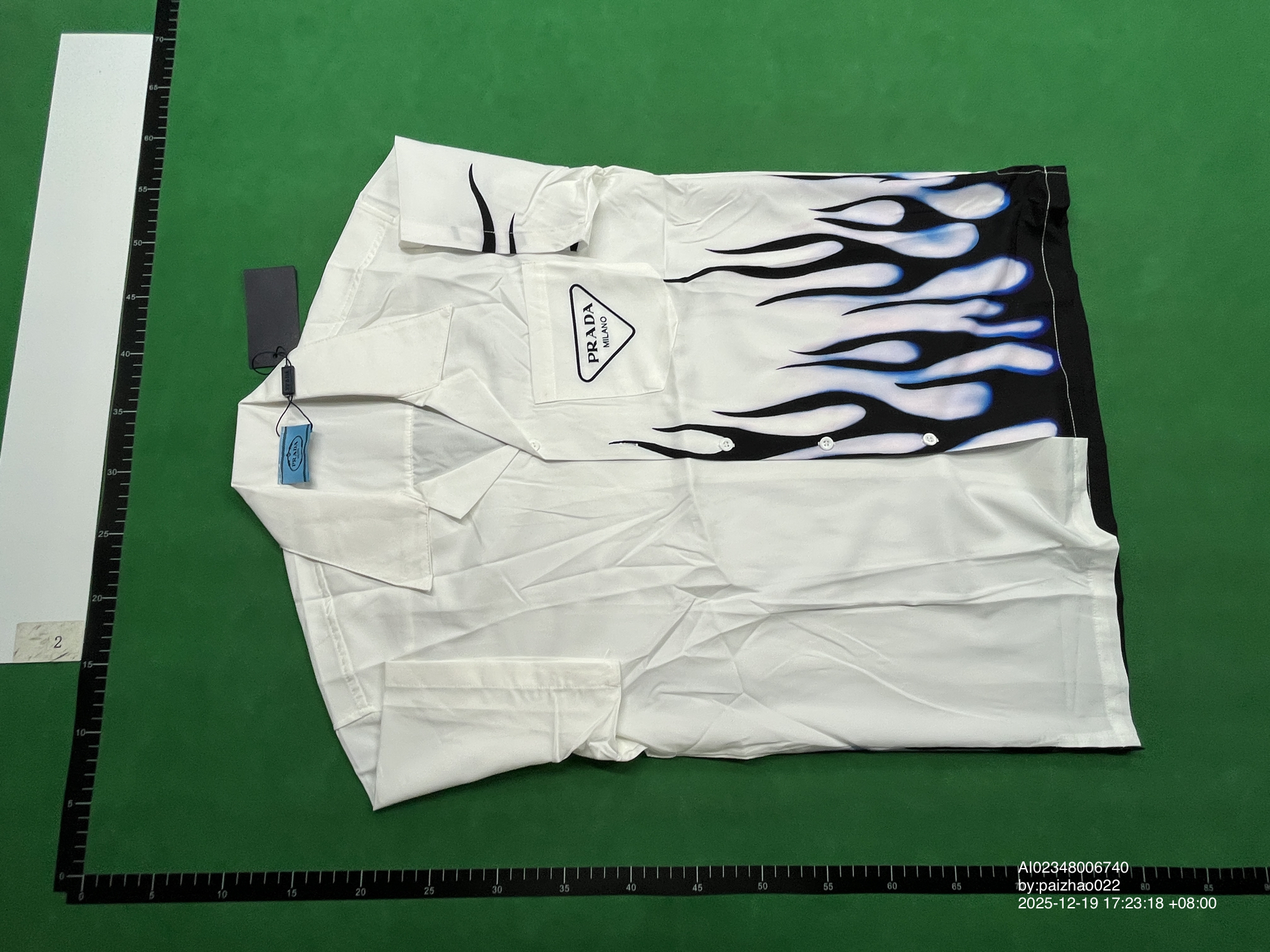 QC Photo - Prada Blue Flame Short Sleeved Shirt