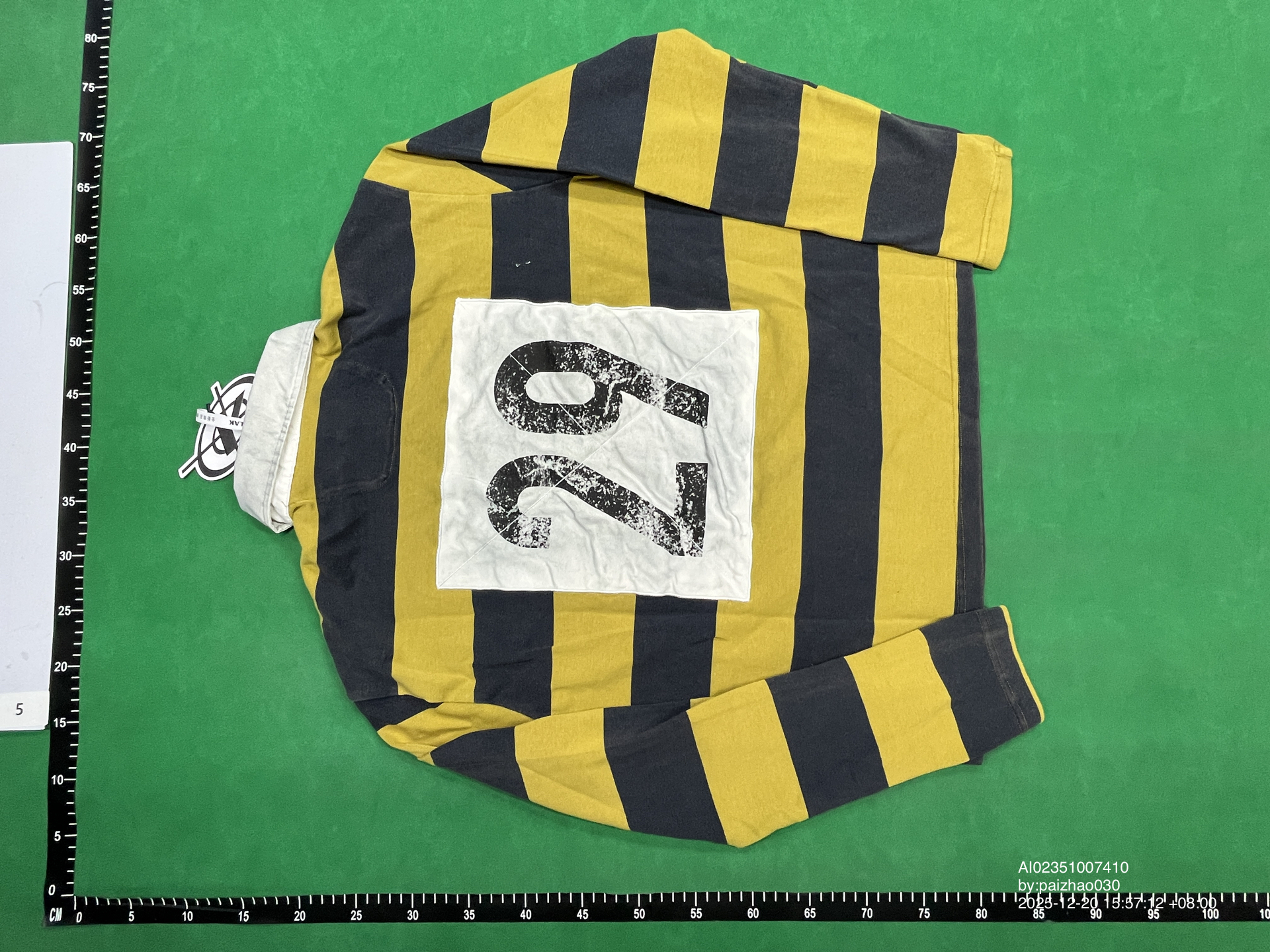 QC Photo - KLICK CLAK Yellow Striped Long Sleeve Polo