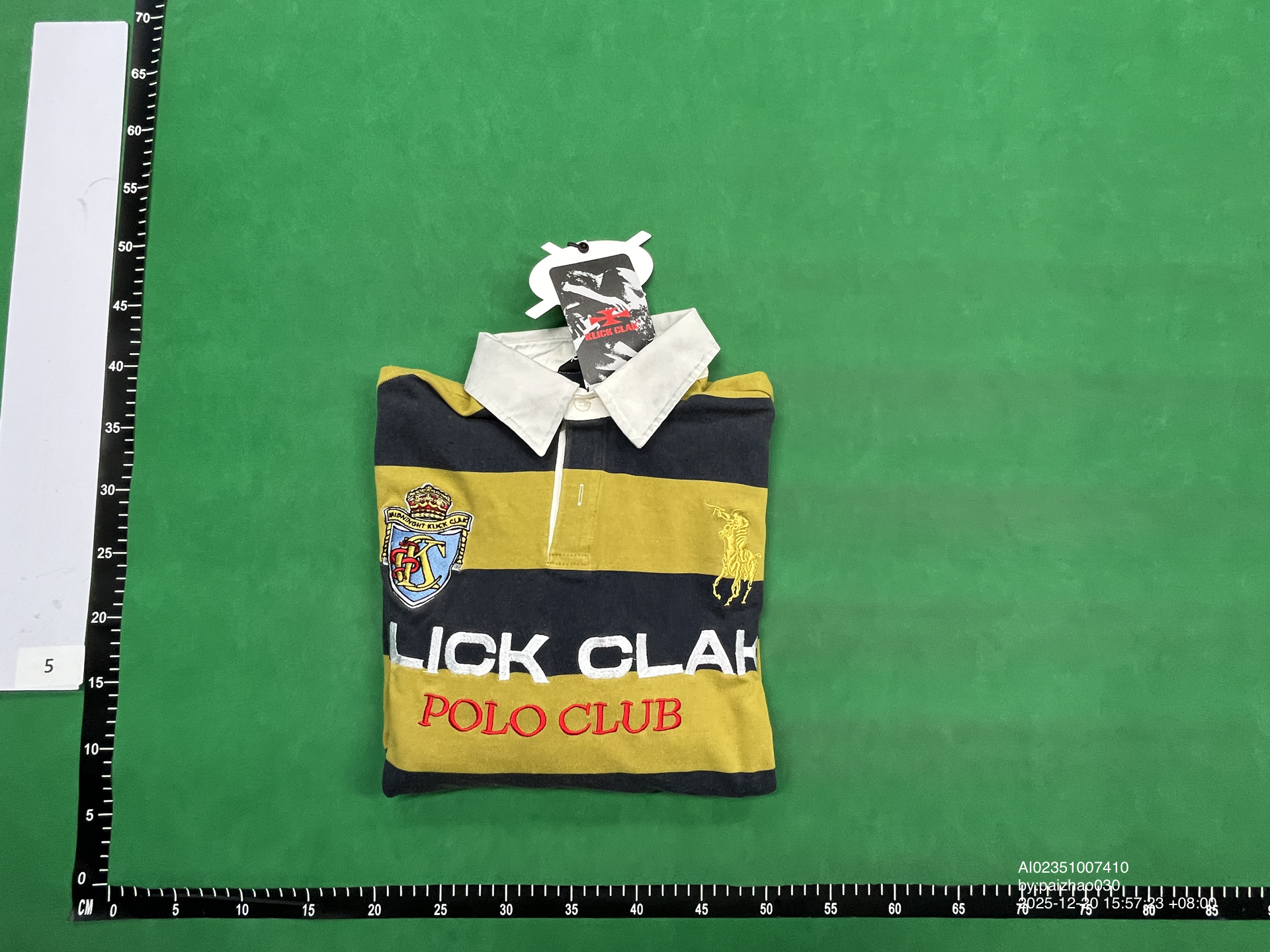 QC Photo - KLICK CLAK Yellow Striped Long Sleeve Polo