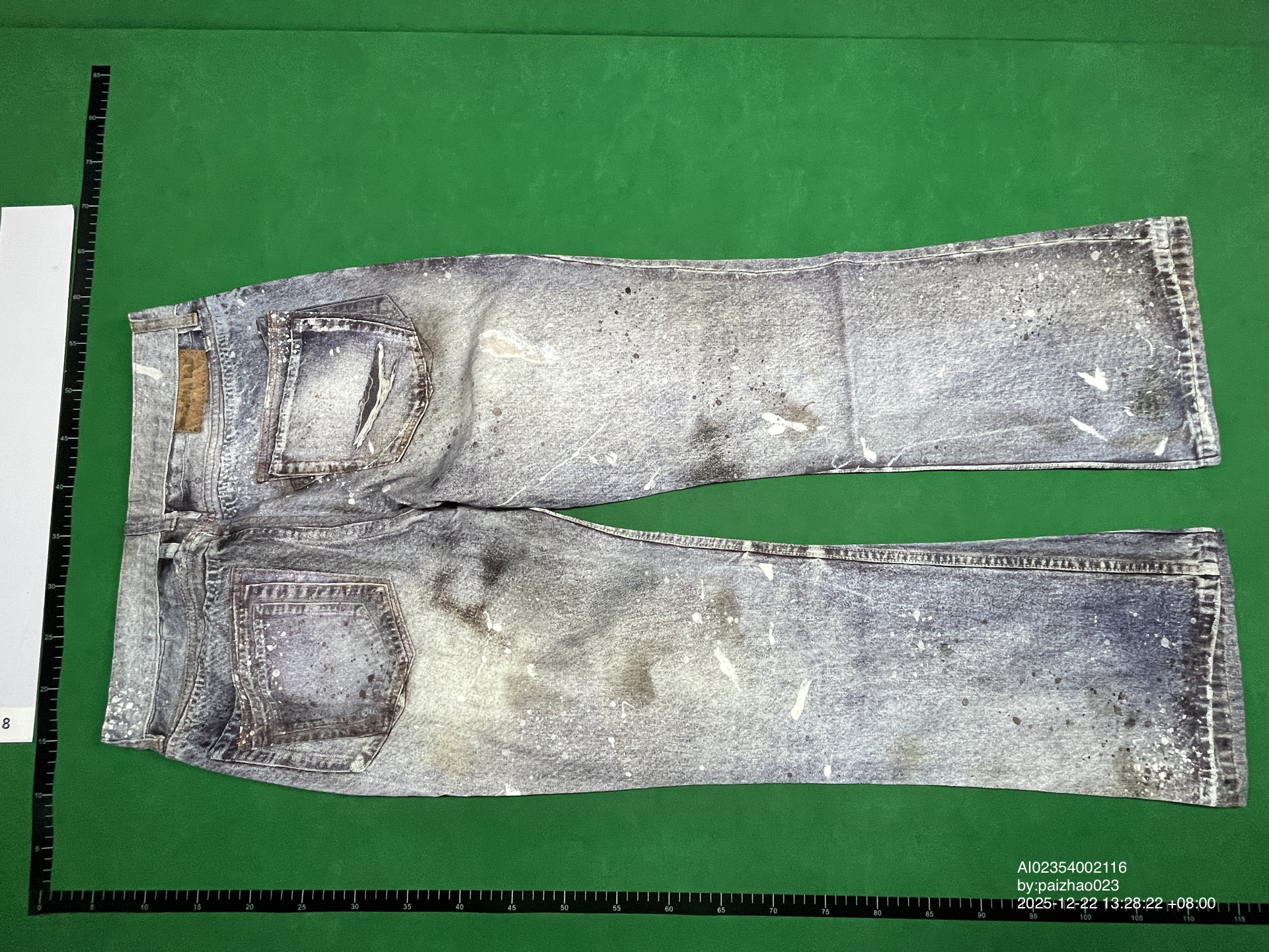 QC Photo - WANNA LAB Ice Blue Distressed Flared Jeans