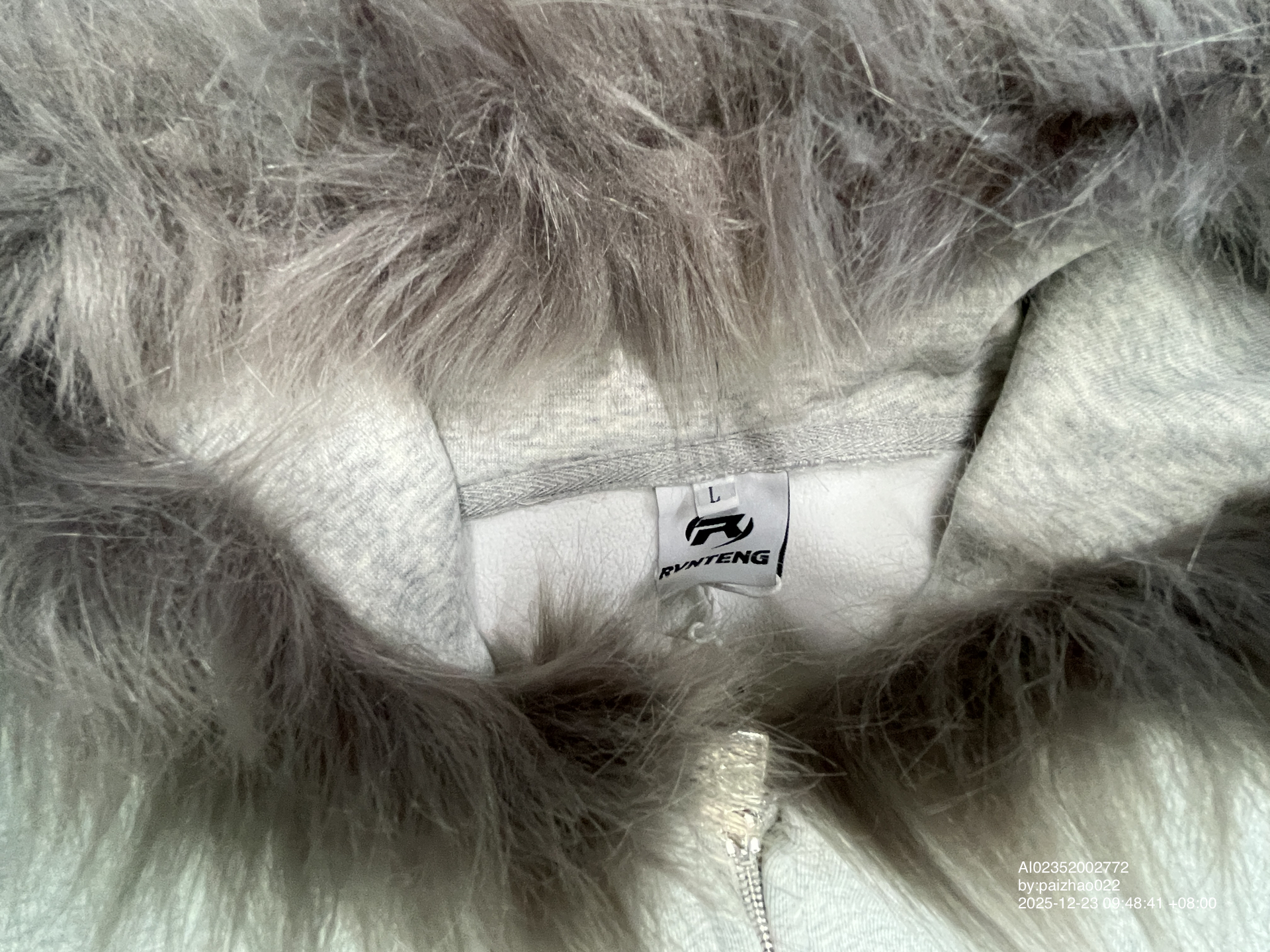 QC Photo - RVNTENG Faux Fur Zip-Up Hoodie Black