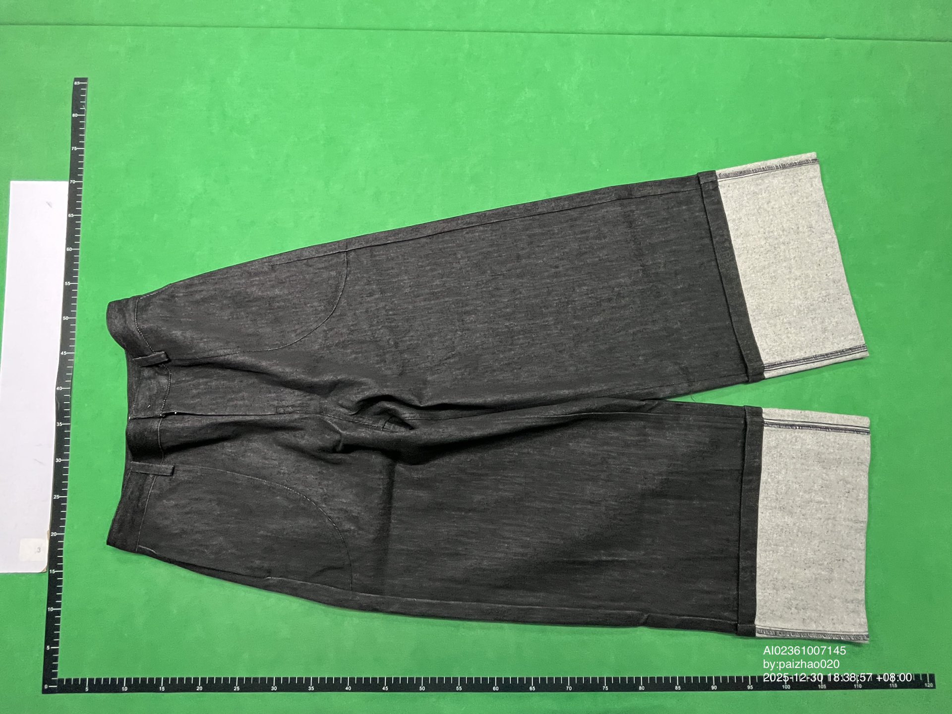 QC Photo - JCAESAR Baggy Cuffed Raw Denim Jeans