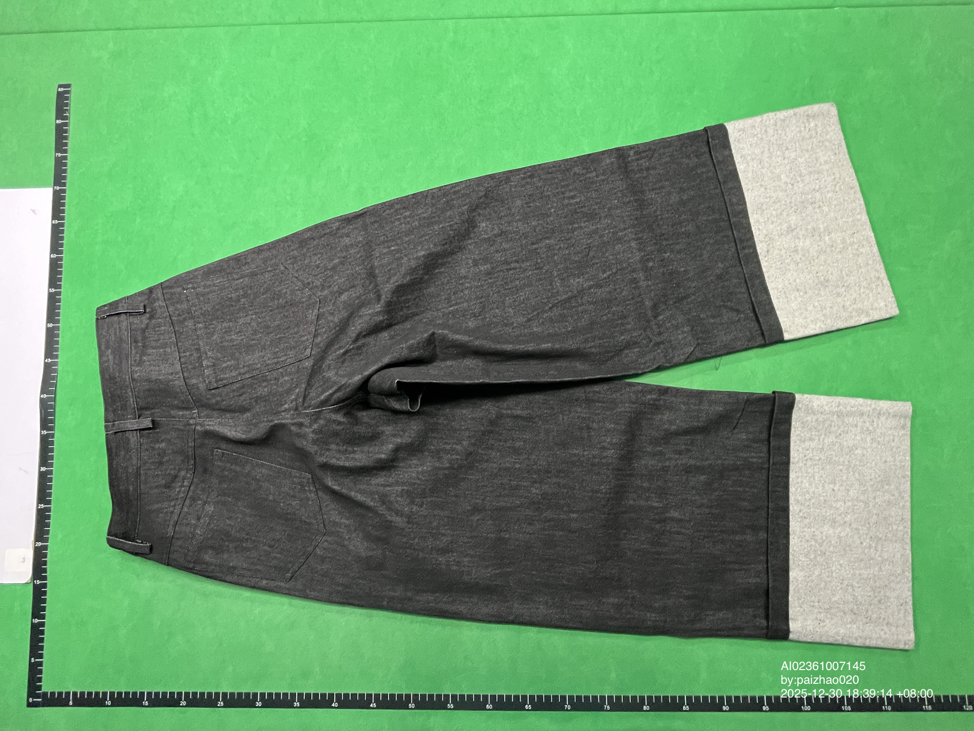 QC Photo - JCAESAR Baggy Cuffed Raw Denim Jeans