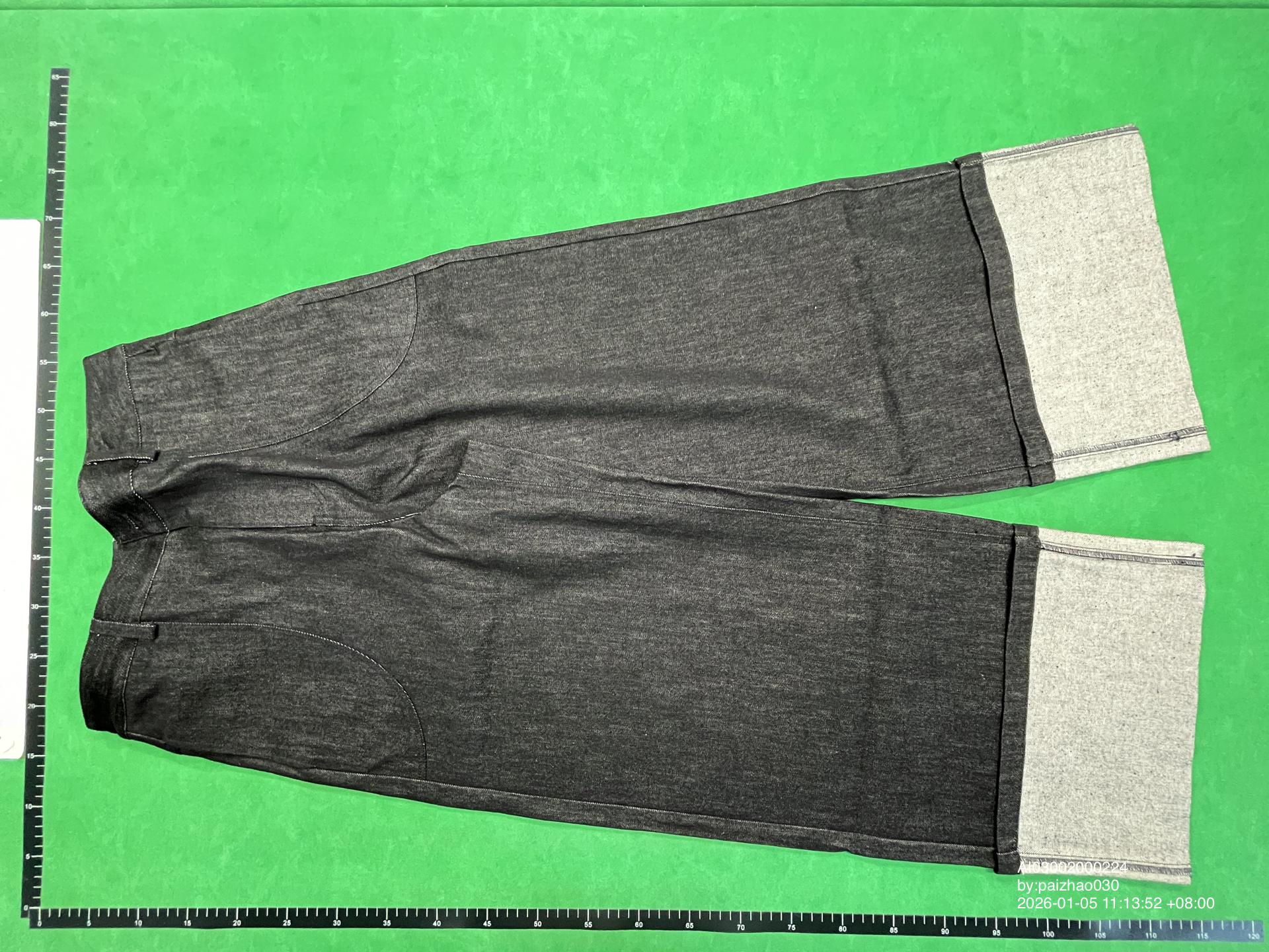 QC Photo - JCAESAR Baggy Cuffed Raw Denim Jeans