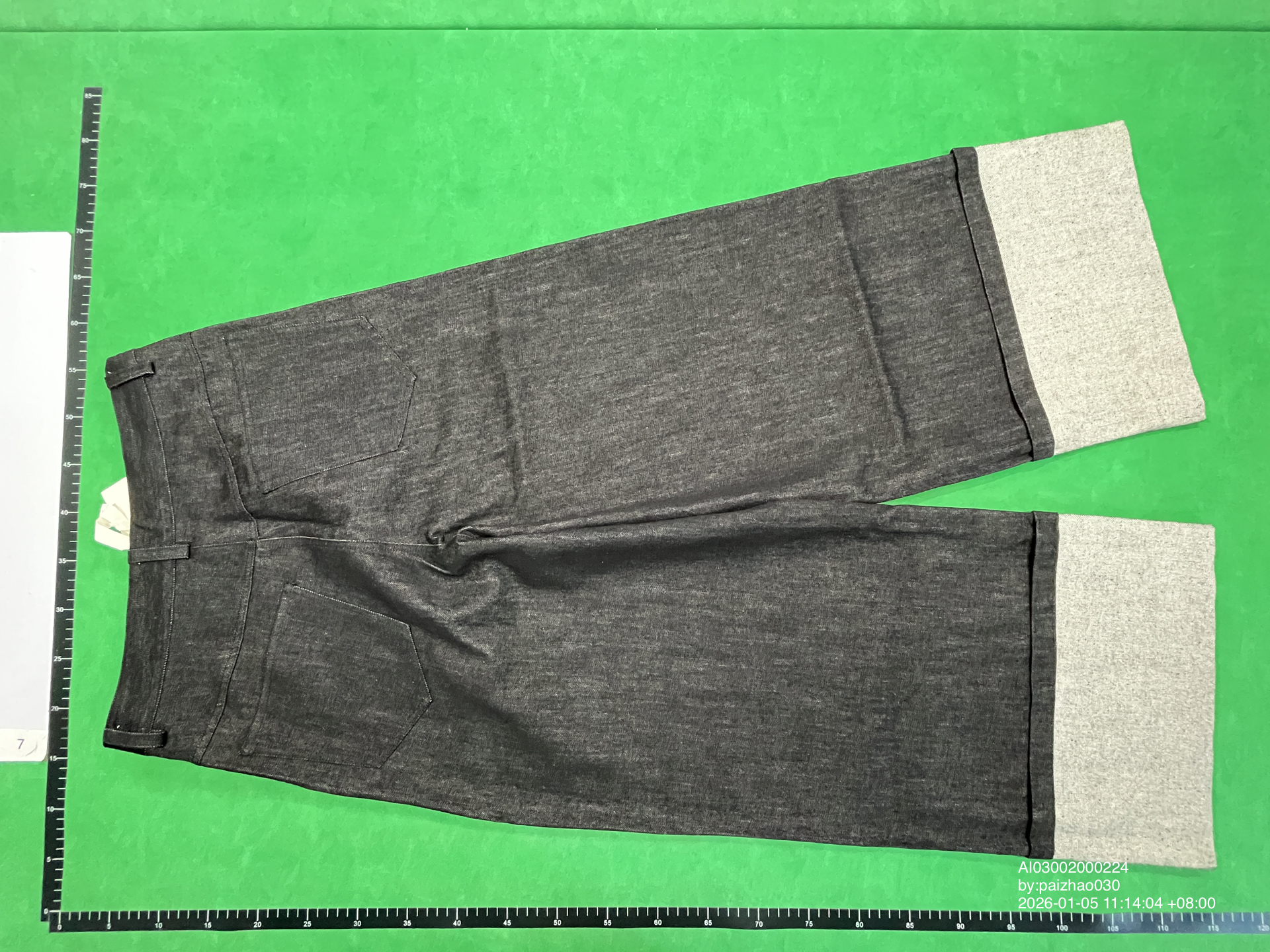 QC Photo - JCAESAR Baggy Cuffed Raw Denim Jeans