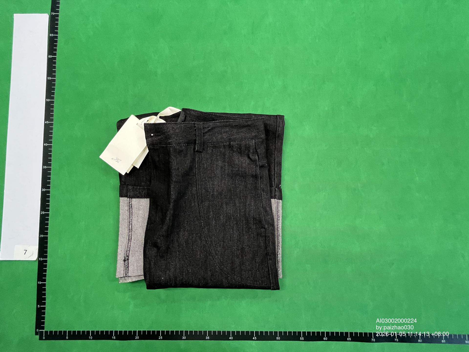 QC Photo - JCAESAR Baggy Cuffed Raw Denim Jeans