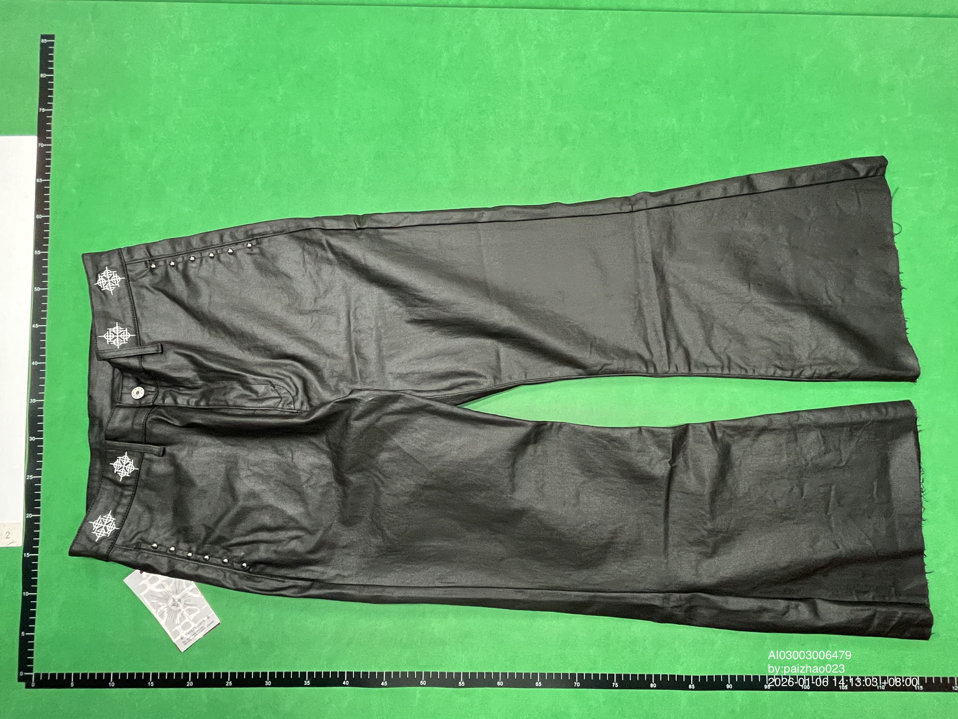 QC Photo - DETW 14oz Waxed Flared Leather Pants