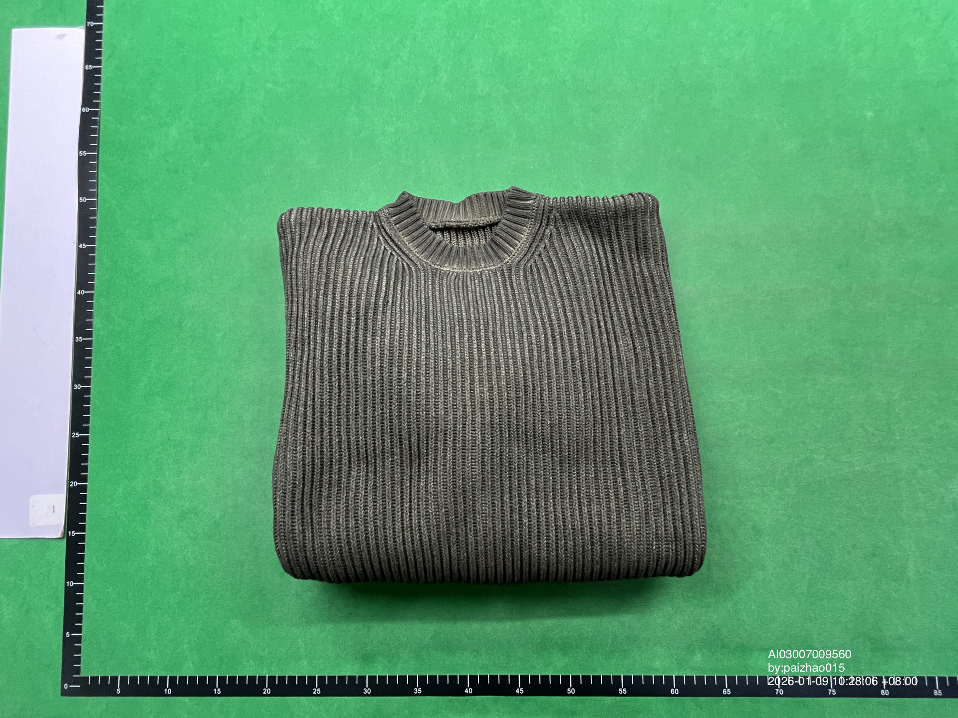 QC Photo - Mobius Moss Green Knit Sweater