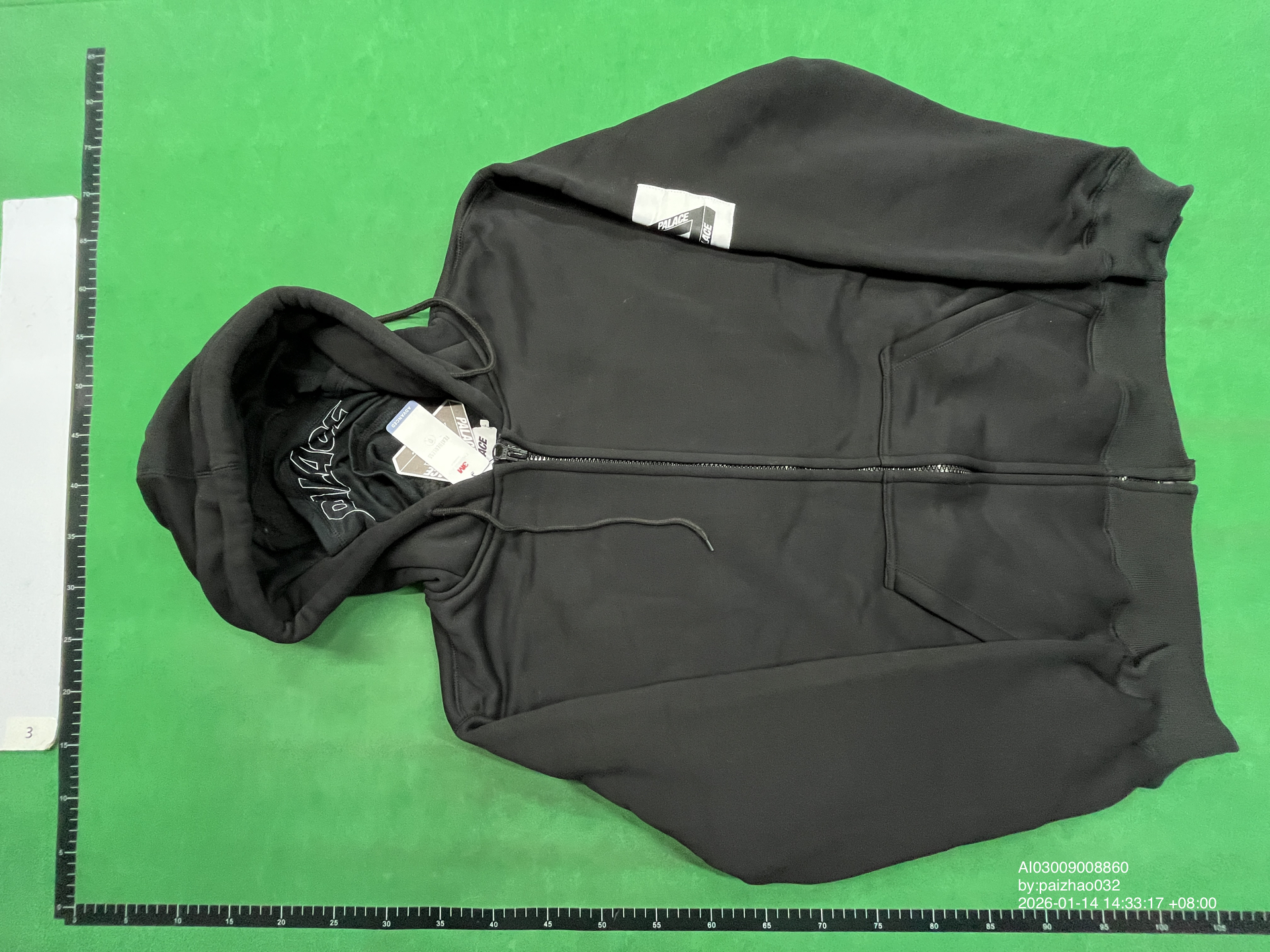 QC Photo - Palace Facemask Zip-Up Hoodie Black