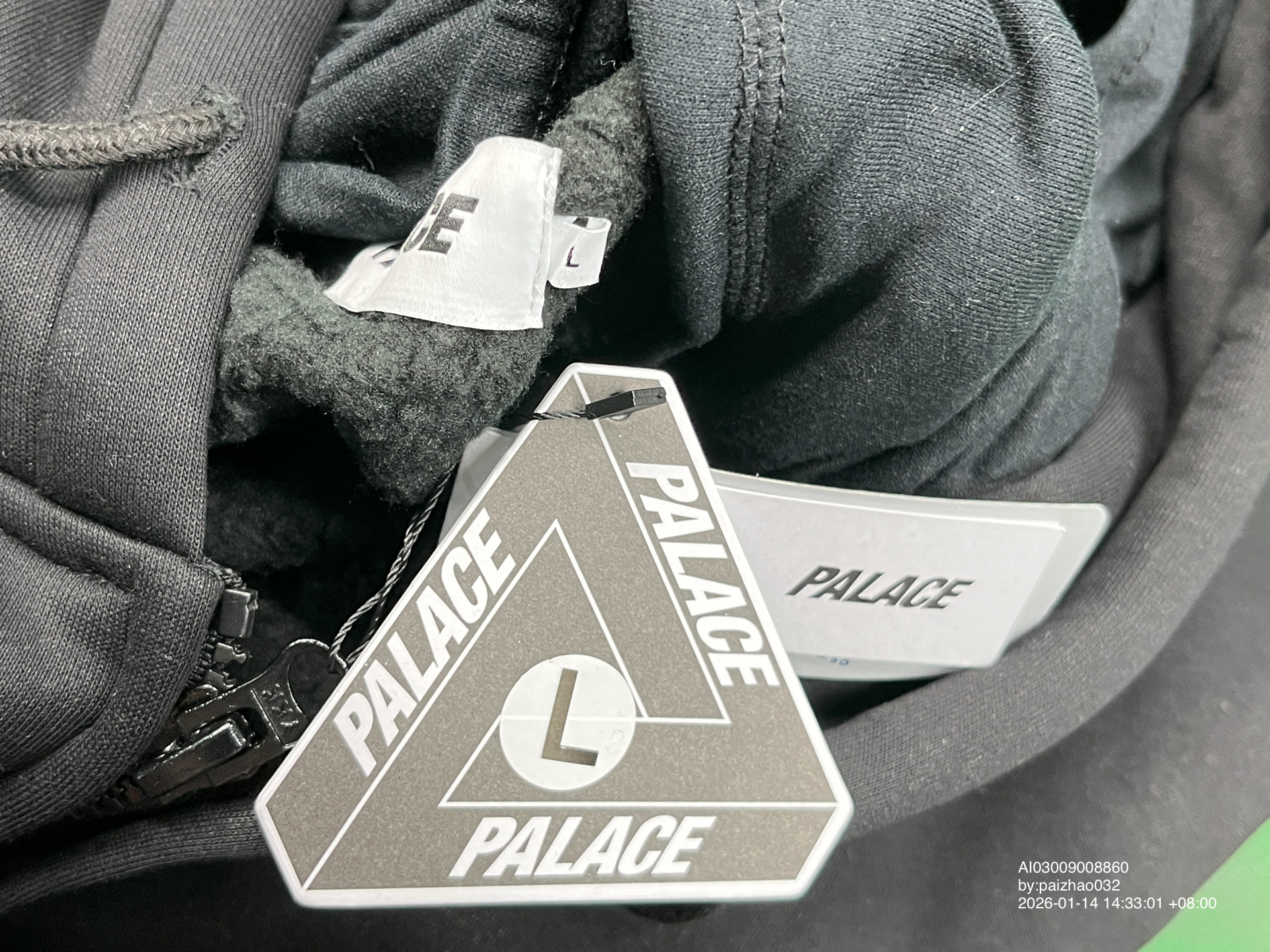 QC Photo - Palace Facemask Zip-Up Hoodie Black