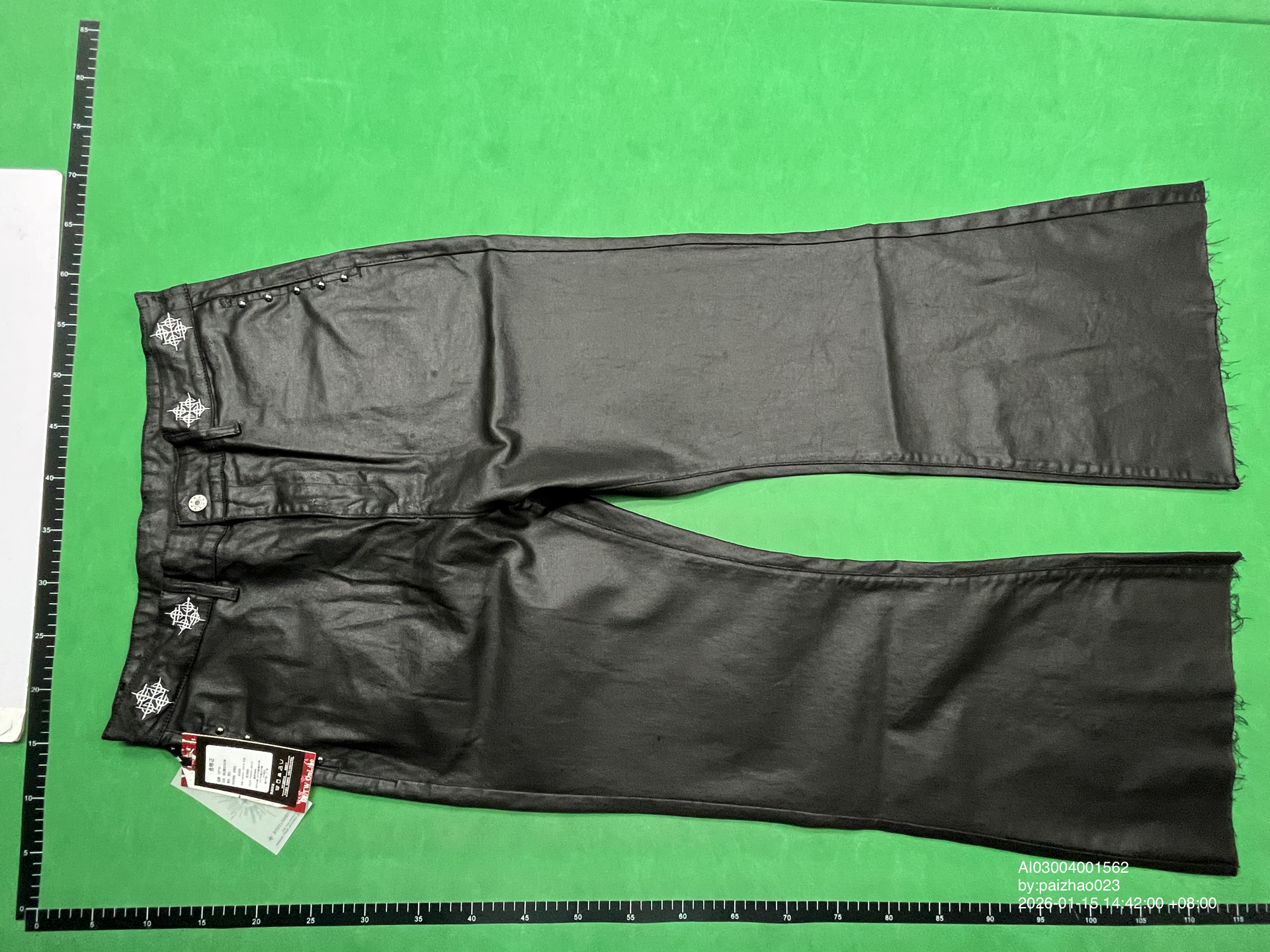 QC Photo - DETW 14oz Waxed Flared Leather Pants