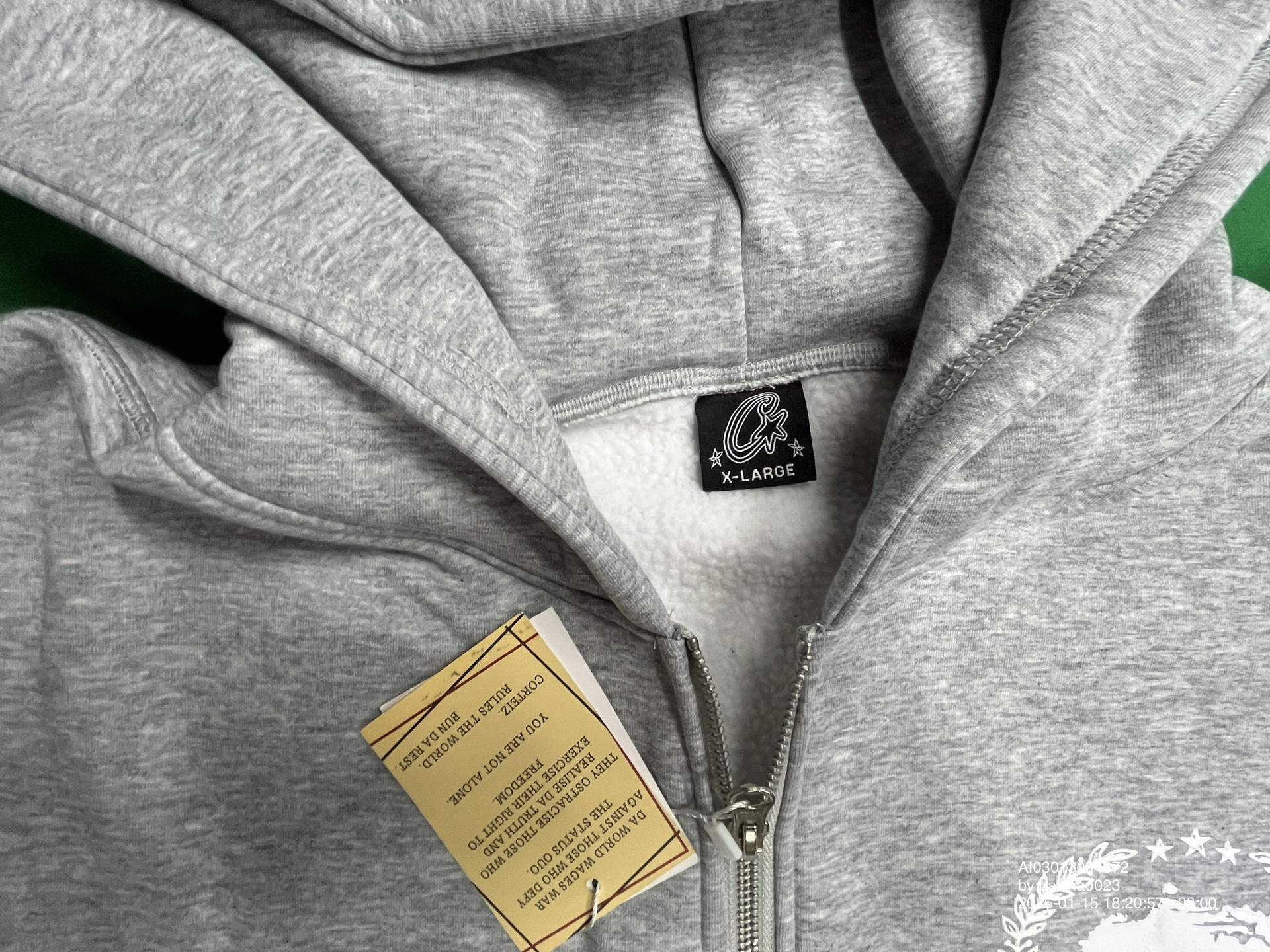 QC Photo - Grey zipper sweatshirt