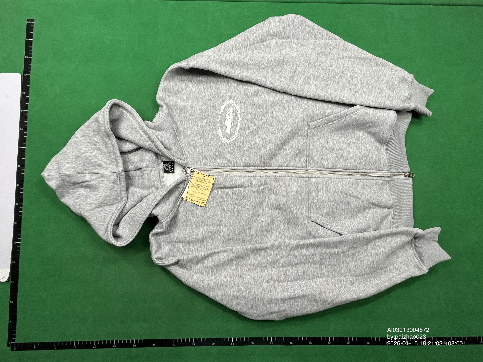 QC Photo - Grey zipper sweatshirt
