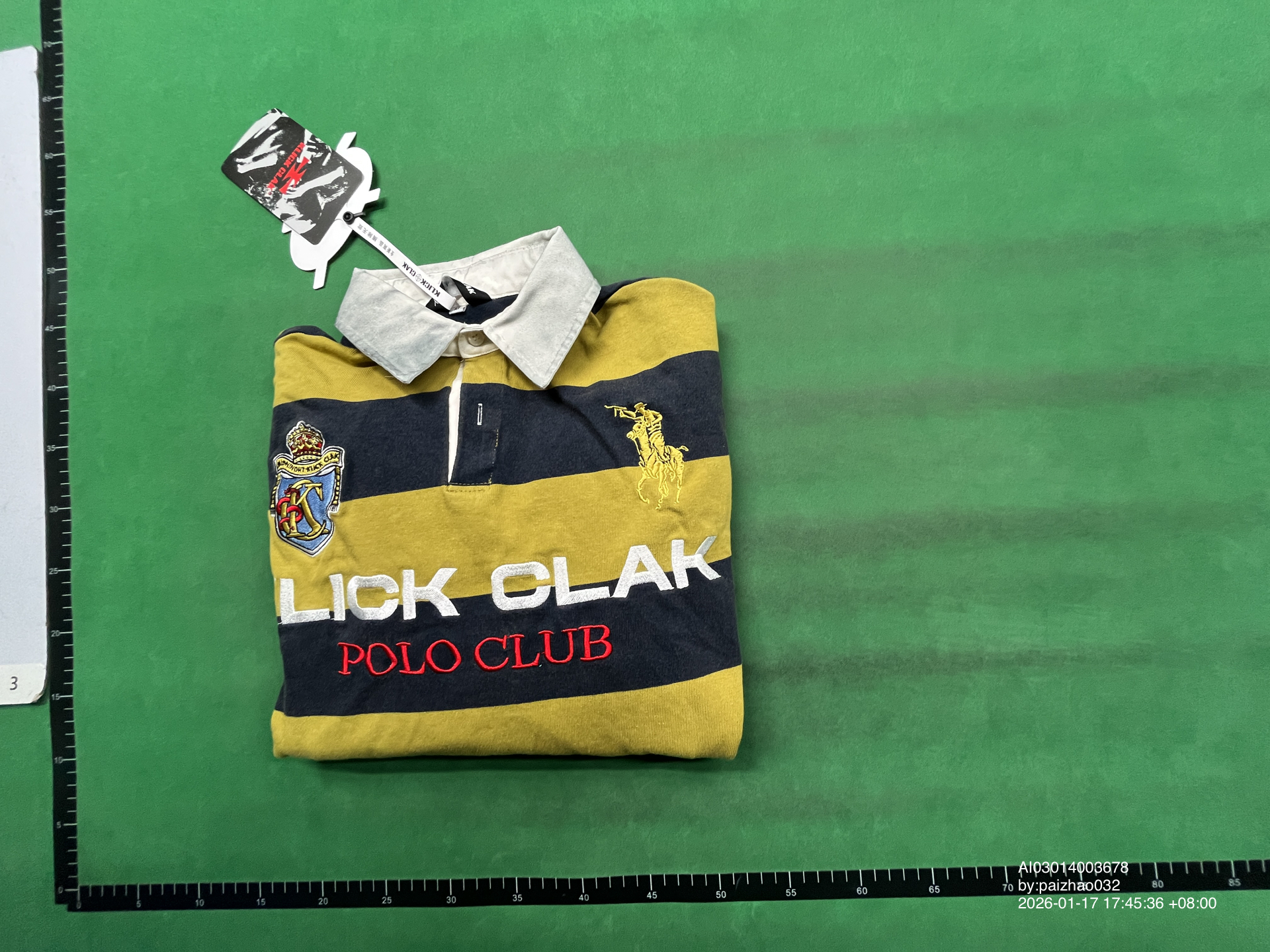 QC Photo - KLICK CLAK Yellow Striped Long Sleeve Polo