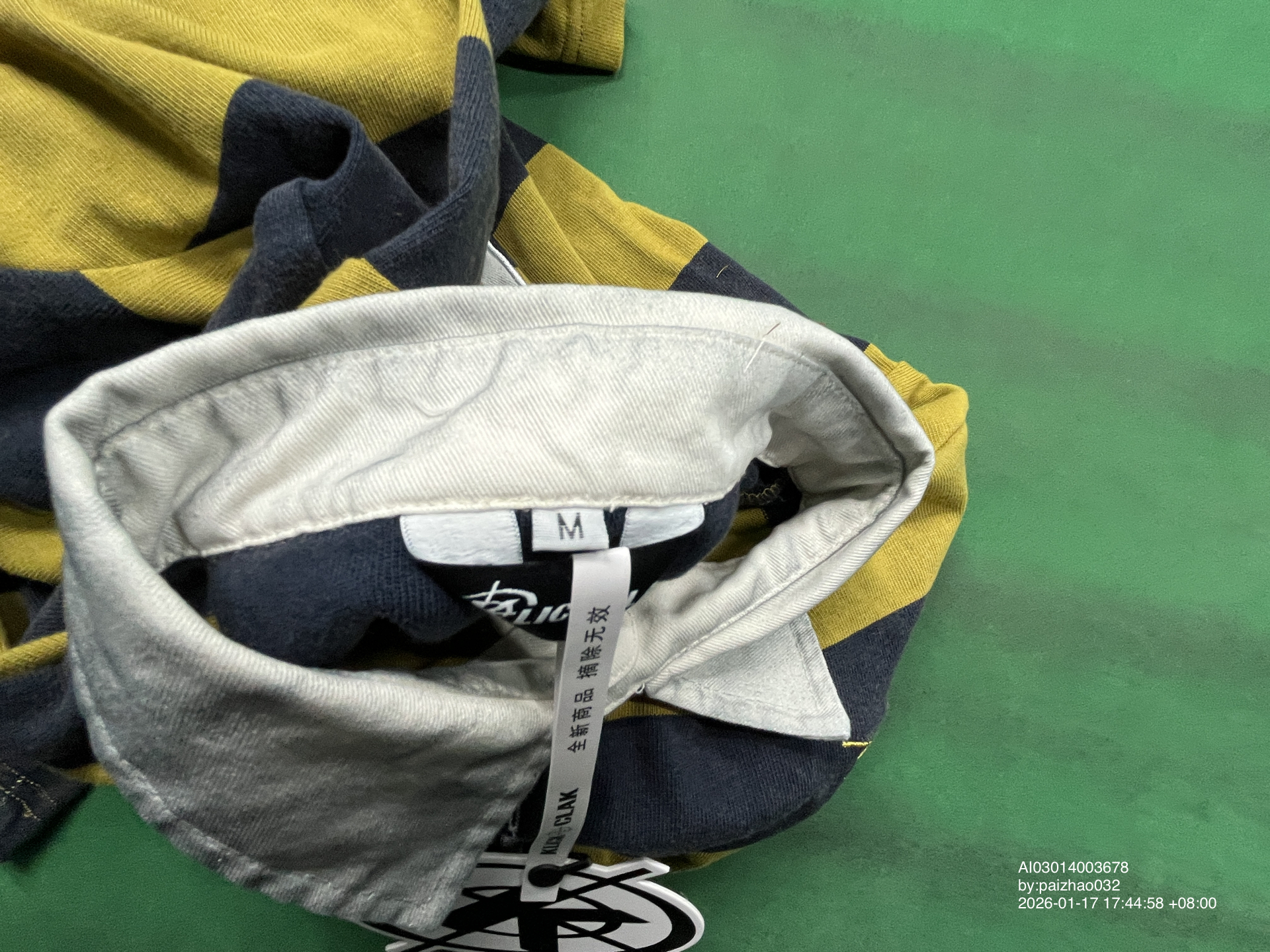 QC Photo - KLICK CLAK Yellow Striped Long Sleeve Polo