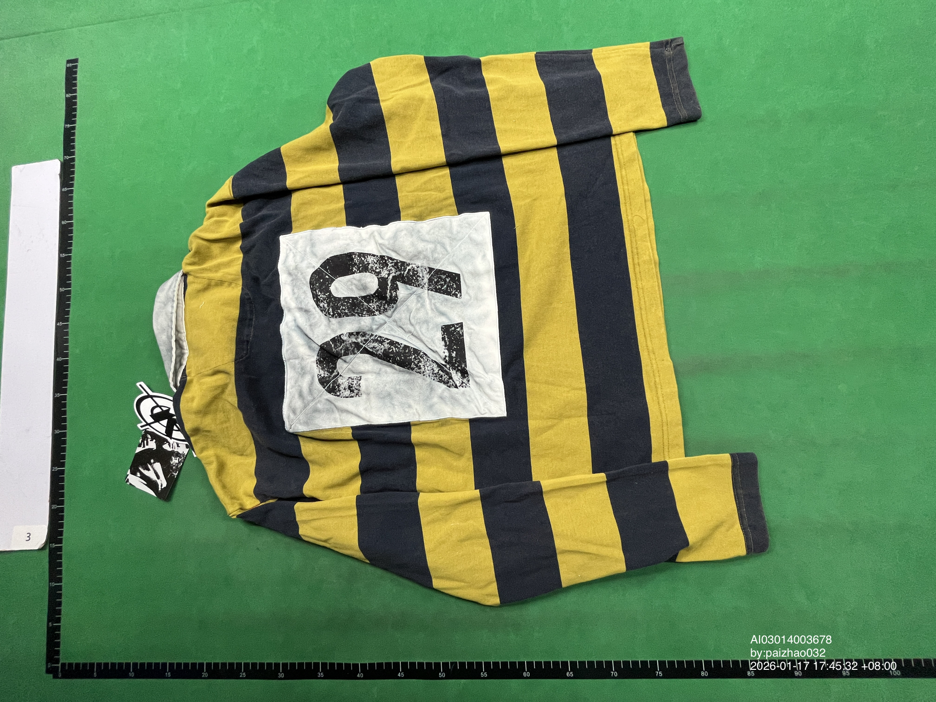 QC Photo - KLICK CLAK Yellow Striped Long Sleeve Polo