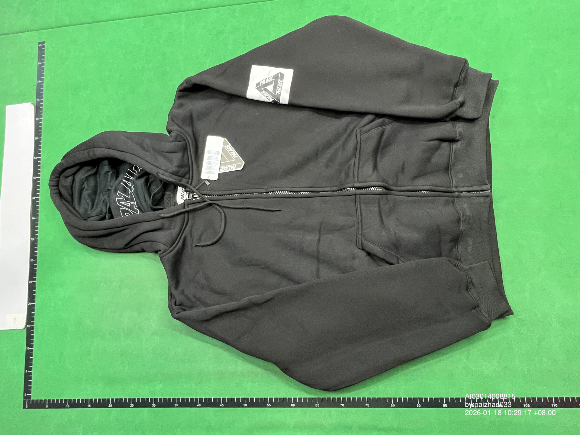 QC Photo - Palace Facemask Zip-Up Hoodie Black