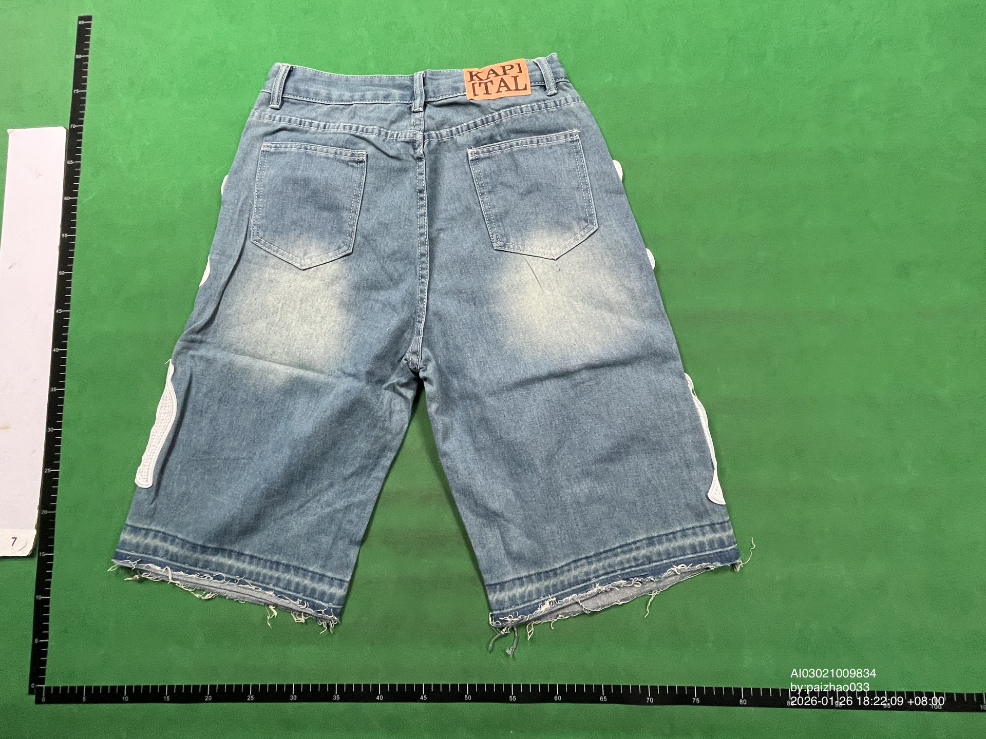 QC Photo - Kapital Skeleton Denim Shorts
