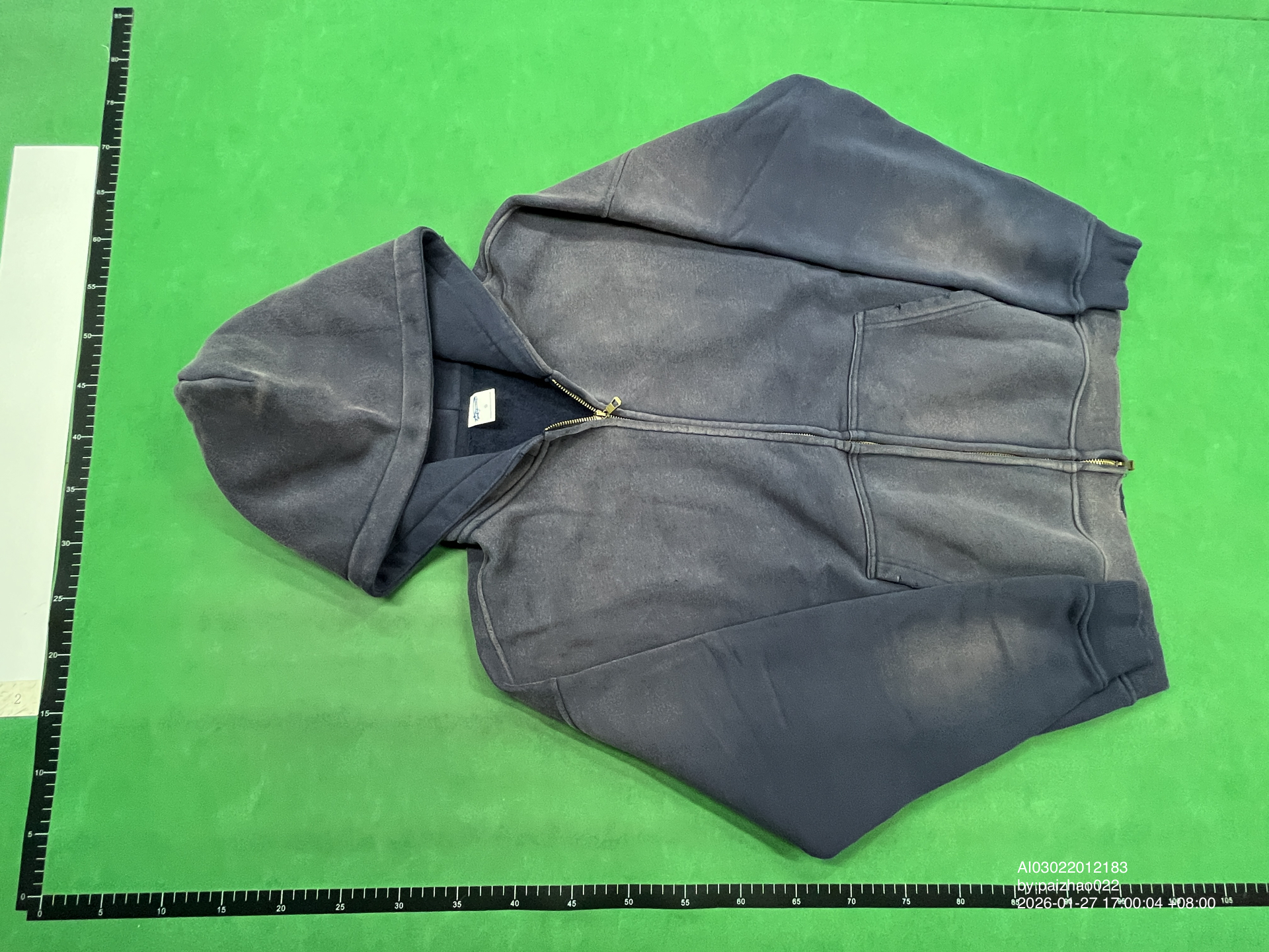 QC Photo - Unbranded Blank Washed Zip-Up Hoodies #2