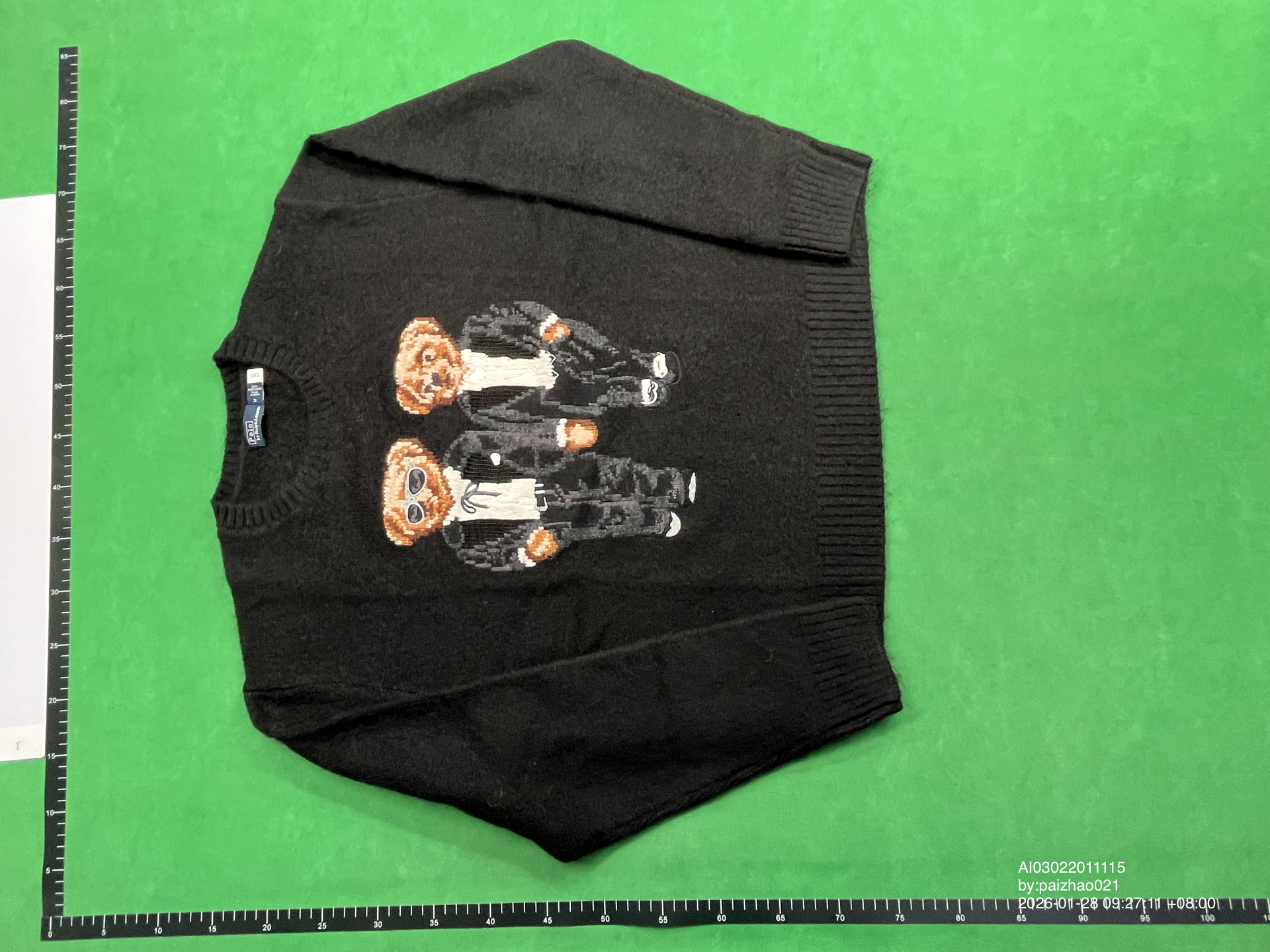 QC Photo - Polo Ralph Lauren Tuxedo Bear Wool Sweater