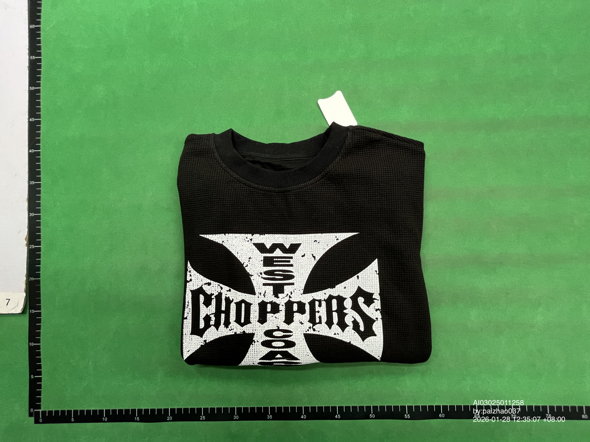 QC Photo - West Coast Choppers Black Waffle Long Sleeve Tee