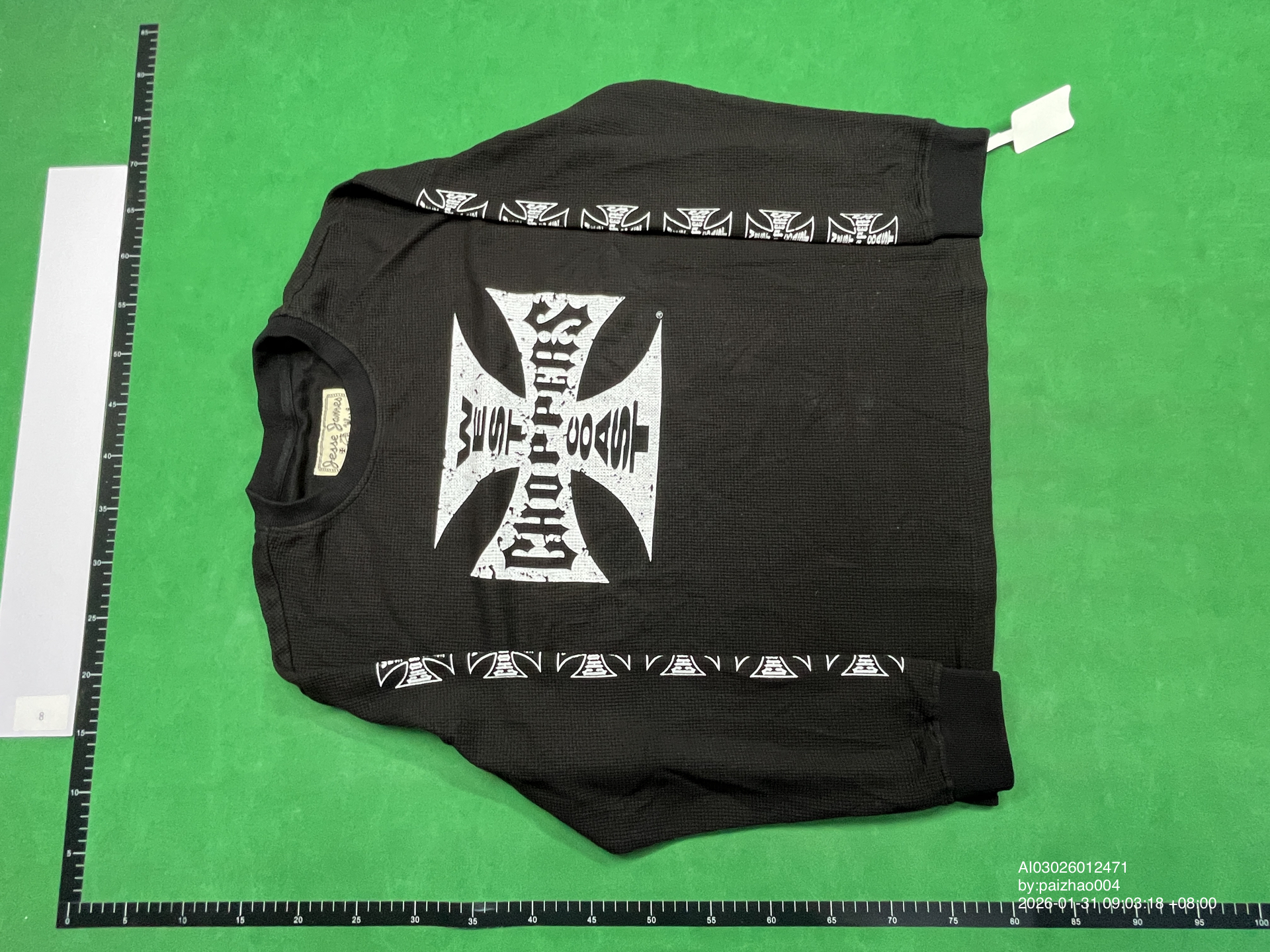 QC Photo - West Coast Choppers Black Waffle Long Sleeve Tee