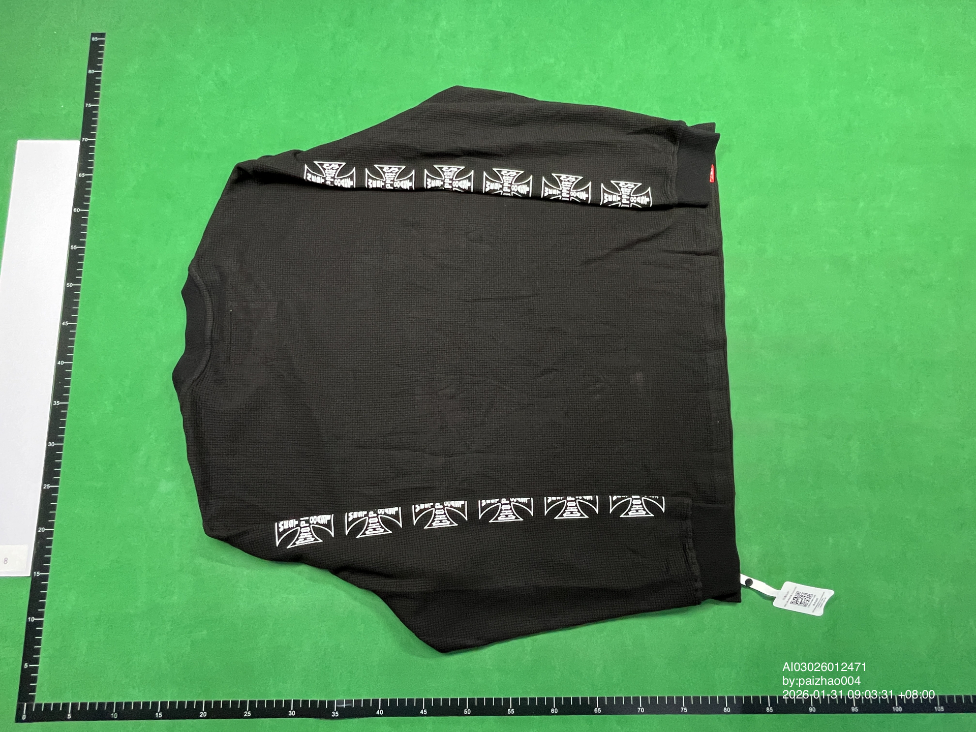 QC Photo - West Coast Choppers Black Waffle Long Sleeve Tee