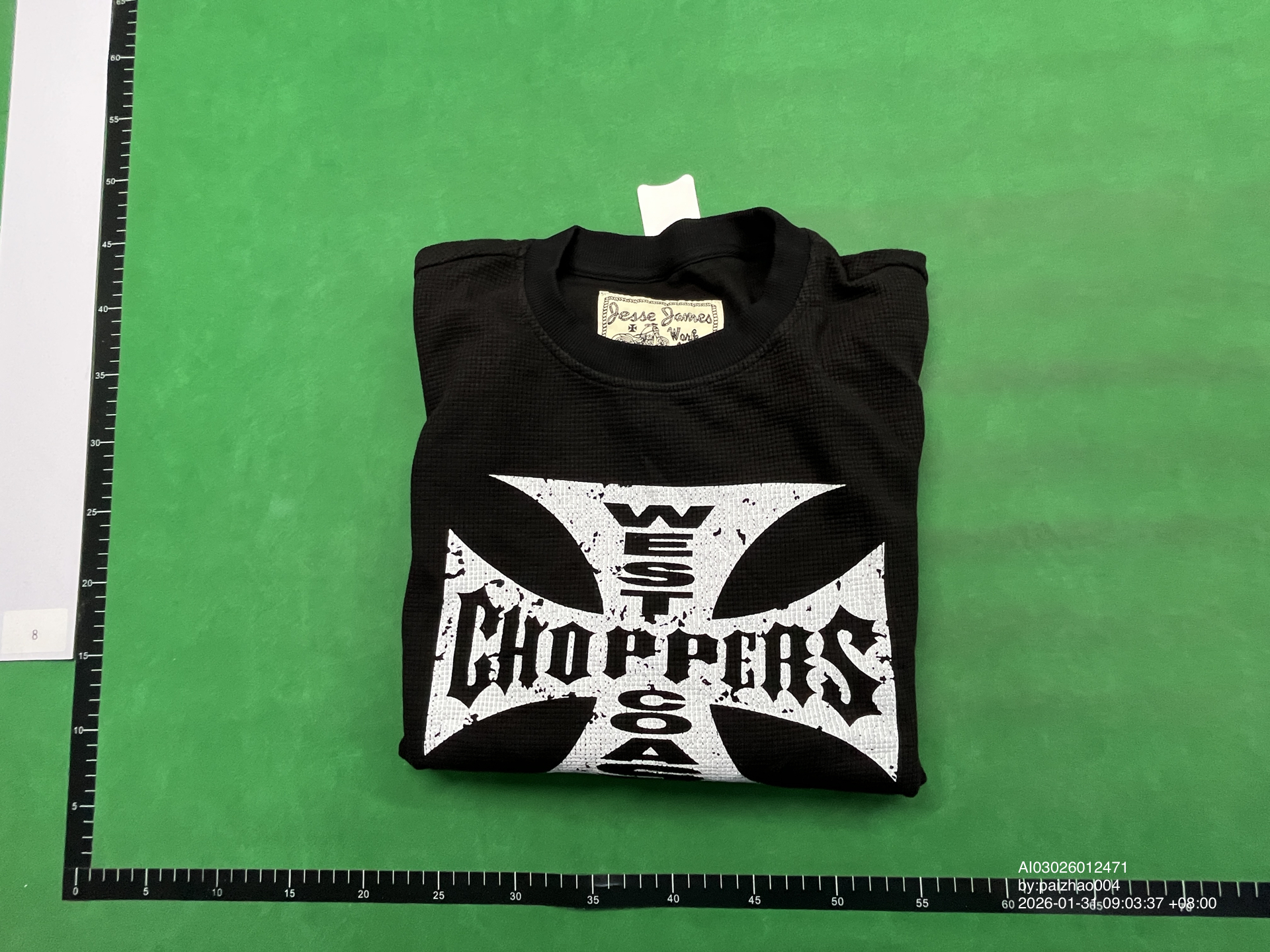 QC Photo - West Coast Choppers Black Waffle Long Sleeve Tee