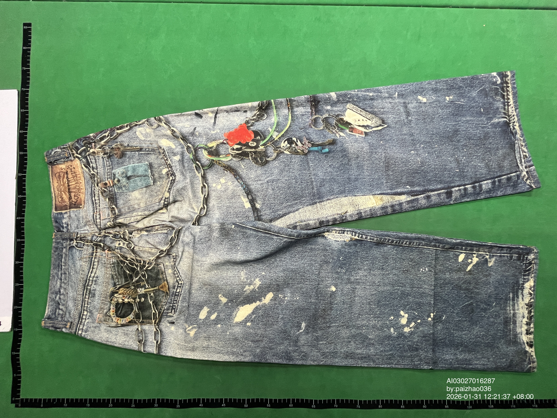 QC Photo - Acne Studios Keychain Print Wide Leg Jeans