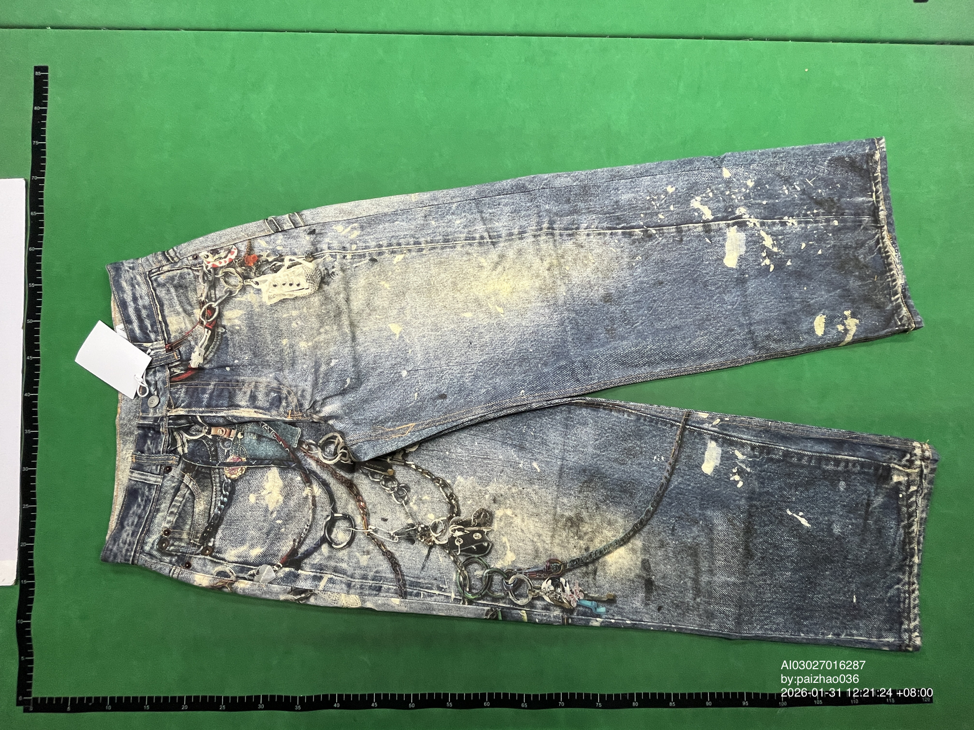 QC Photo - Acne Studios Keychain Print Wide Leg Jeans