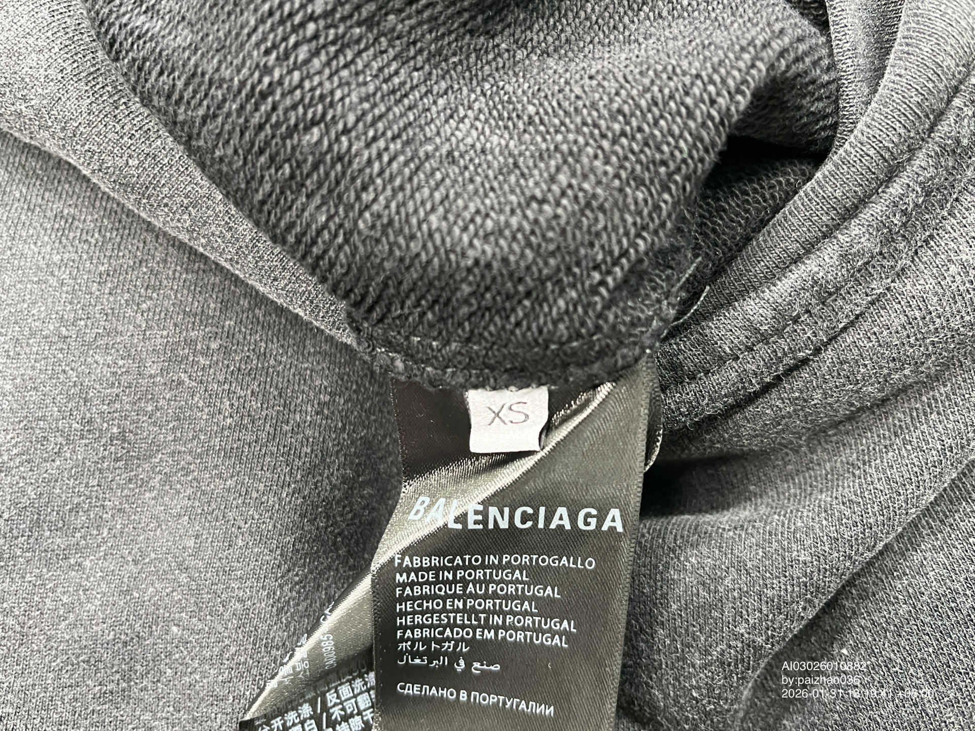 QC Photo - Balenciaga Authentic Jersey Apparel Hoodie