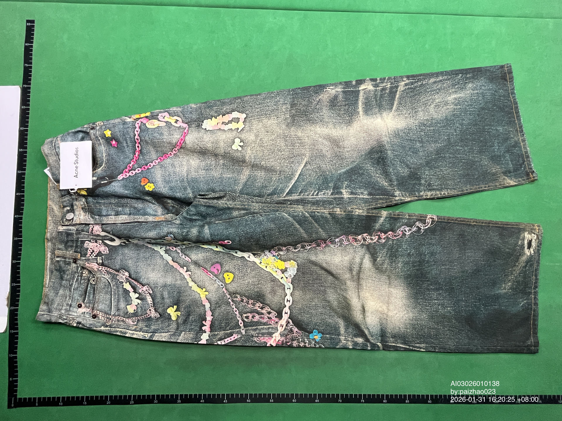 QC Photo - Acne Studios Candy Keychain Print Wide Leg Jeans