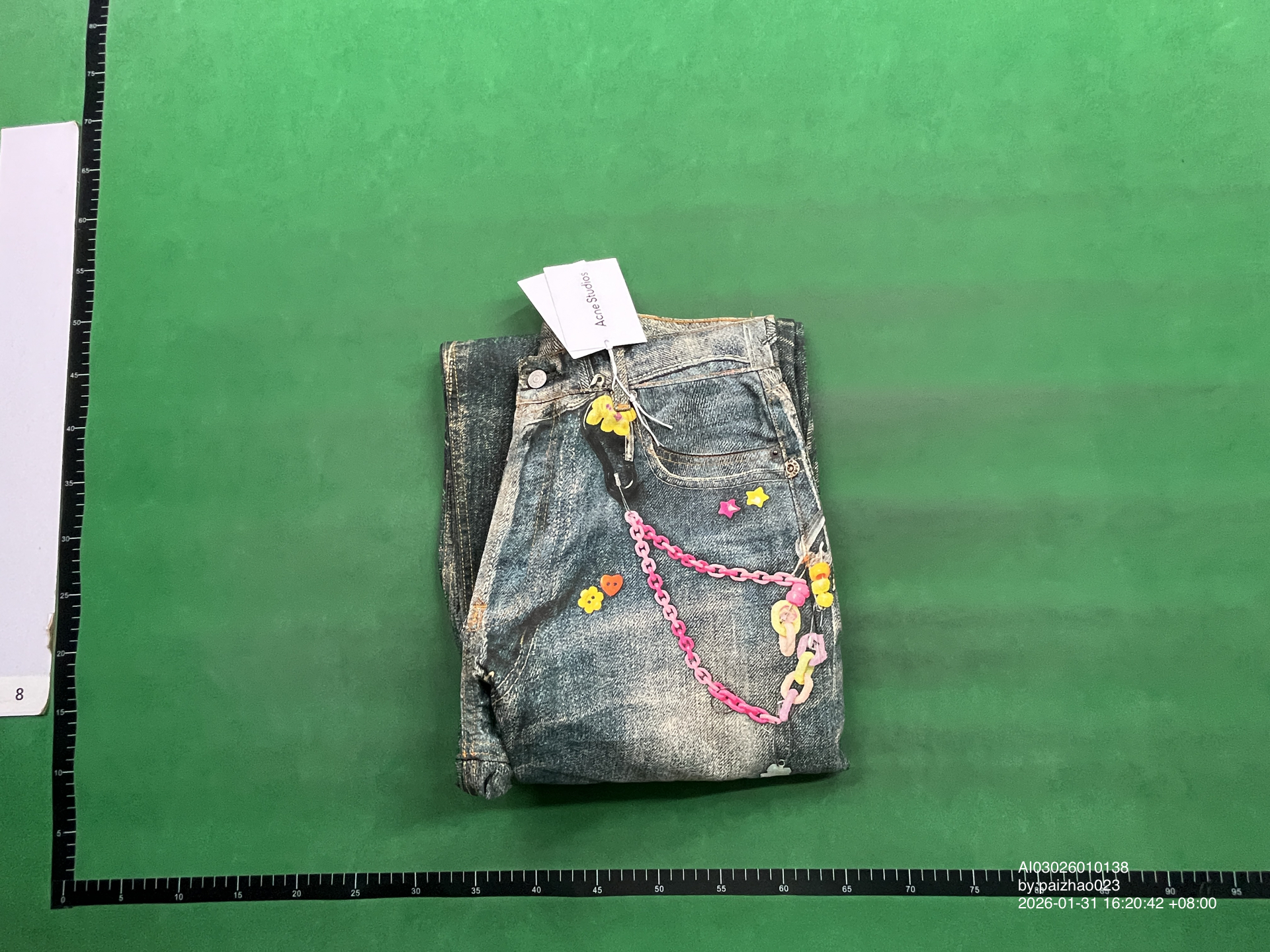 QC Photo - Acne Studios Candy Keychain Print Wide Leg Jeans